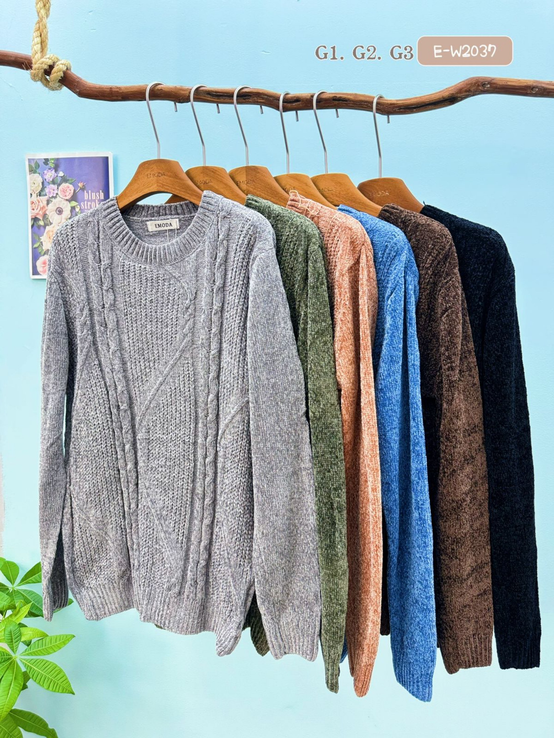 E-W2037 Blusa -G1. G2. G3- Chenille