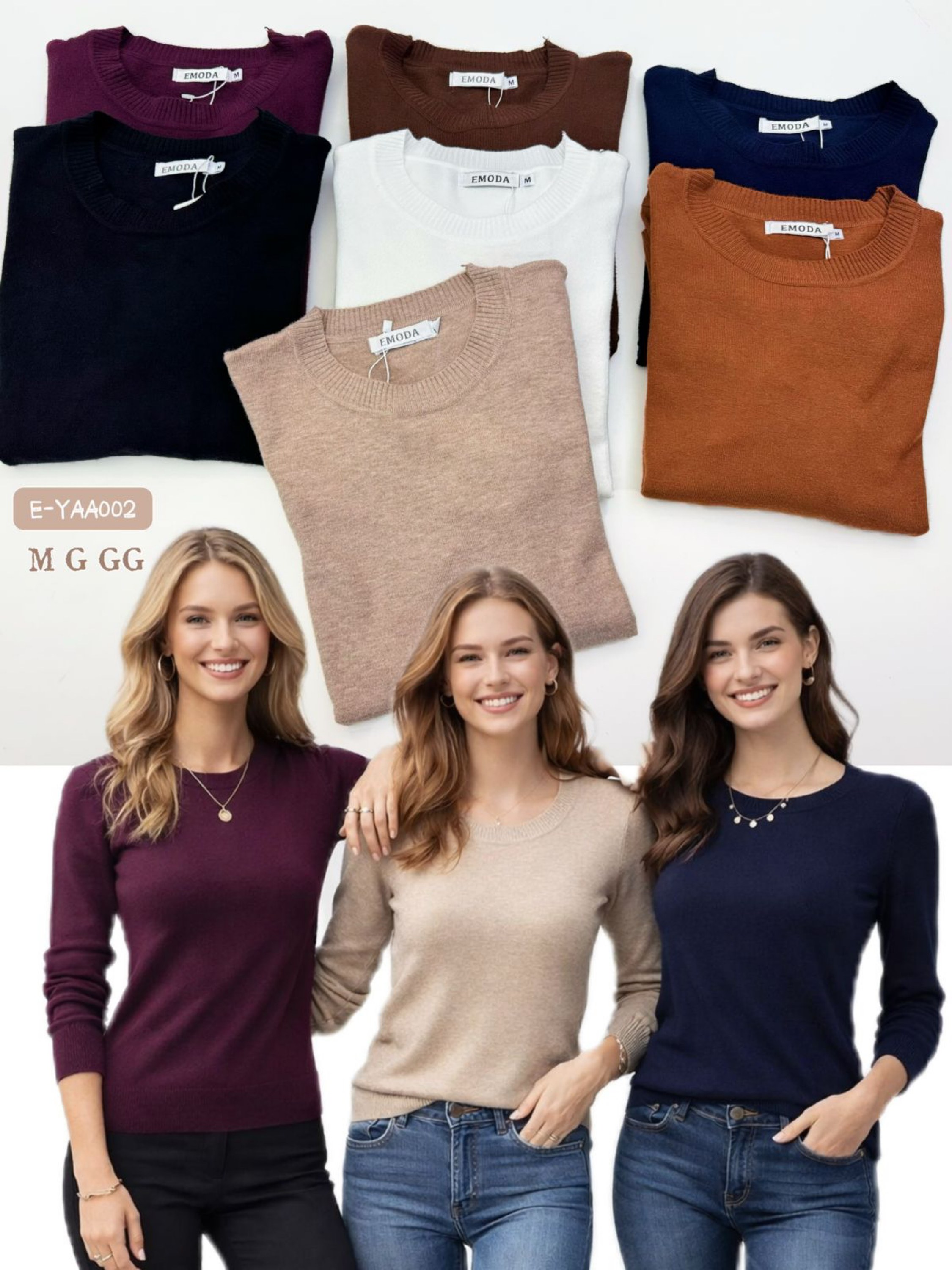 E-YAA002. Gola U - M G GG - modal ( lãzinha )