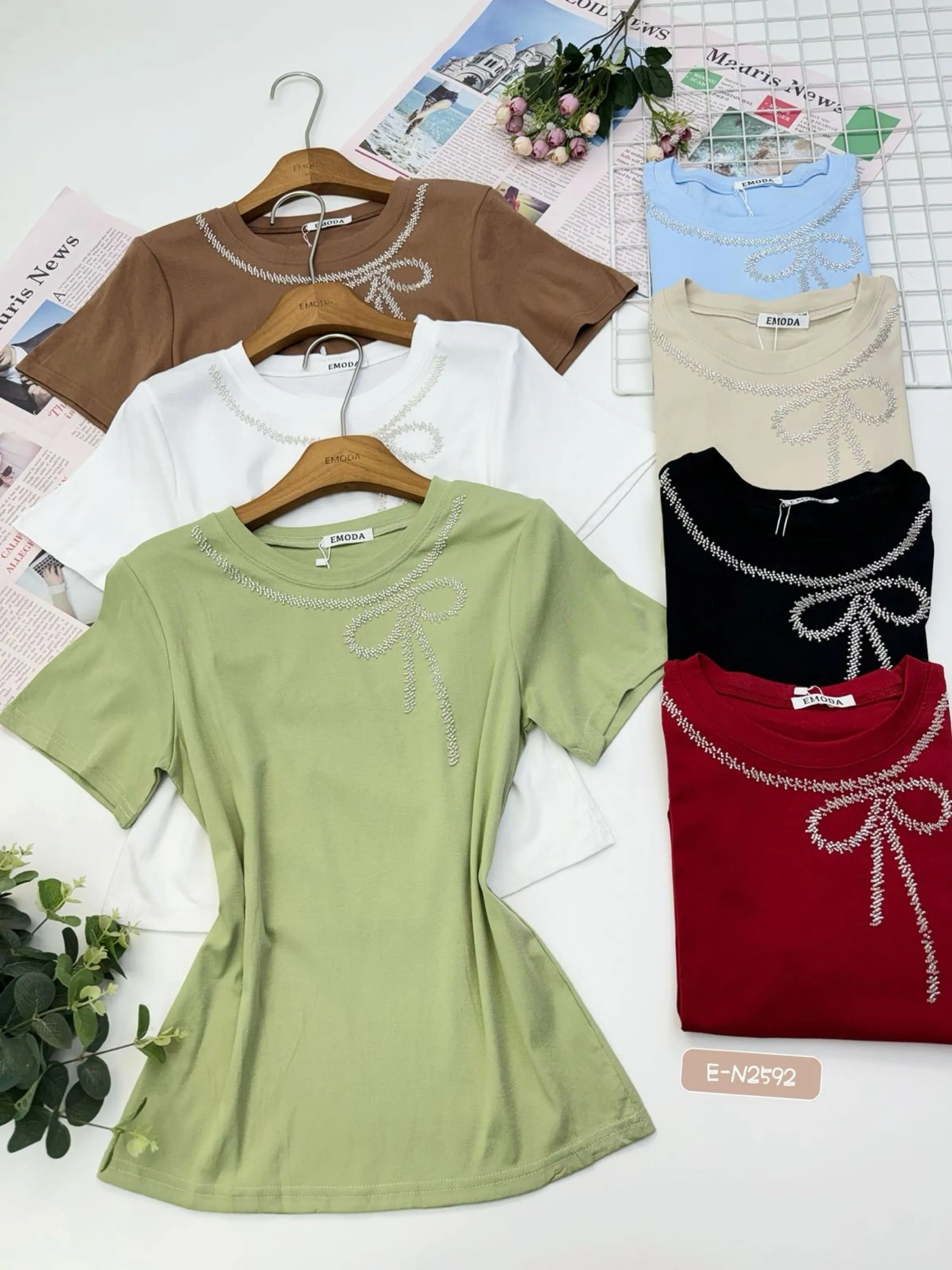 E-N2592 T-shirt - P/M.  G.  GG- algodão