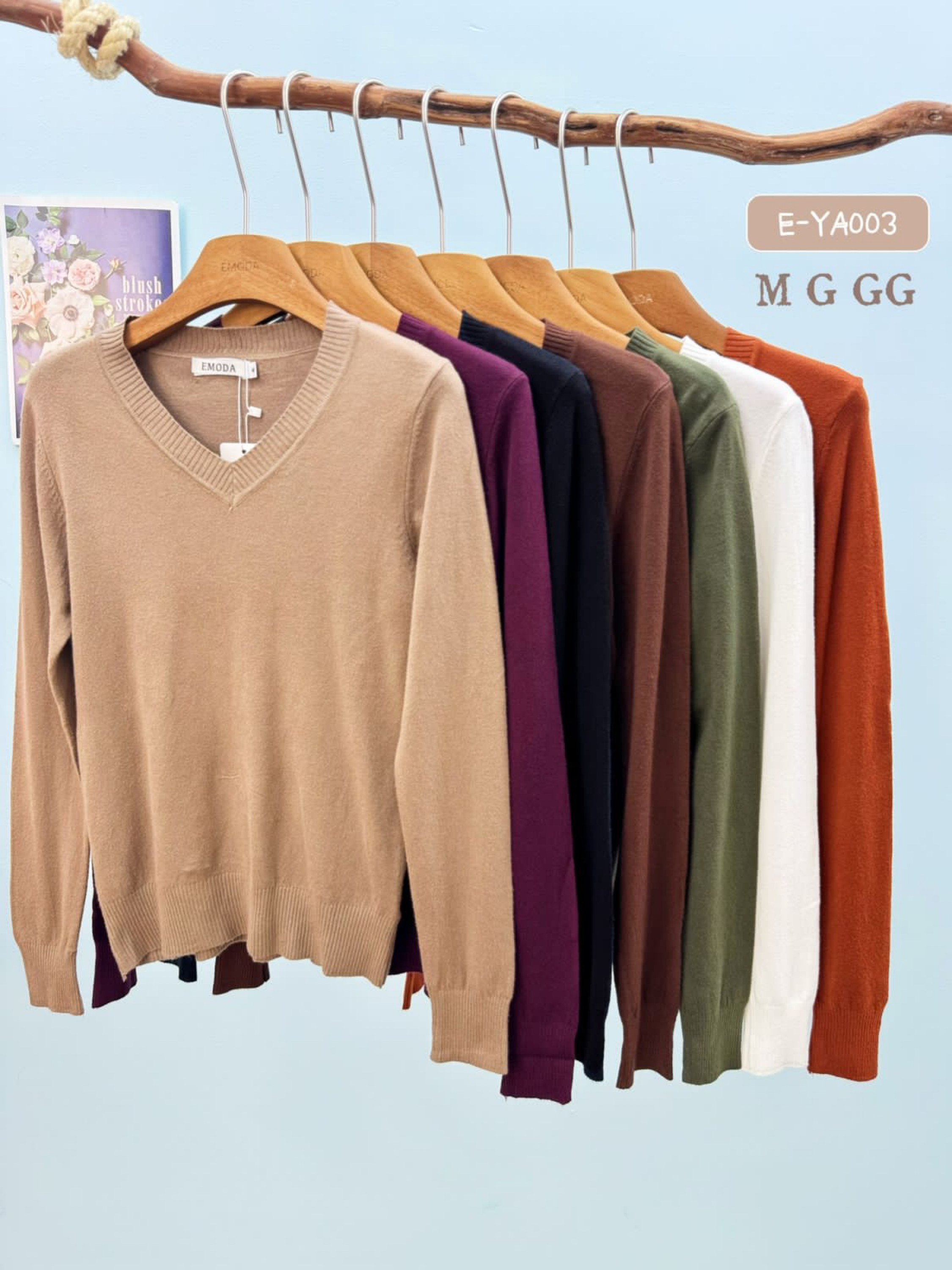 E-YAA003.  Gola V - M G GG - modal (lãzinha)