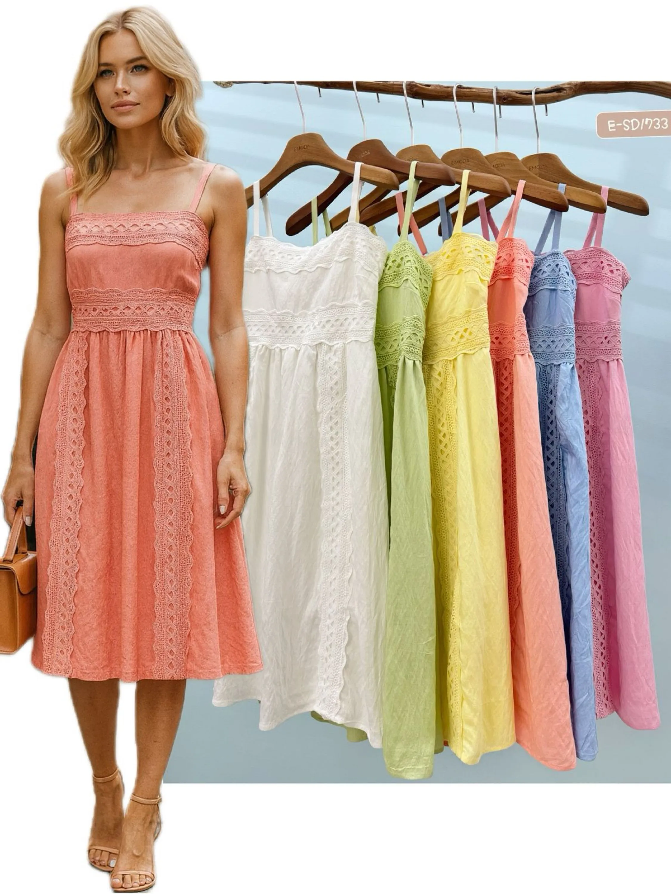 E-SS1733.  Vestido - M G GG - linho forrado