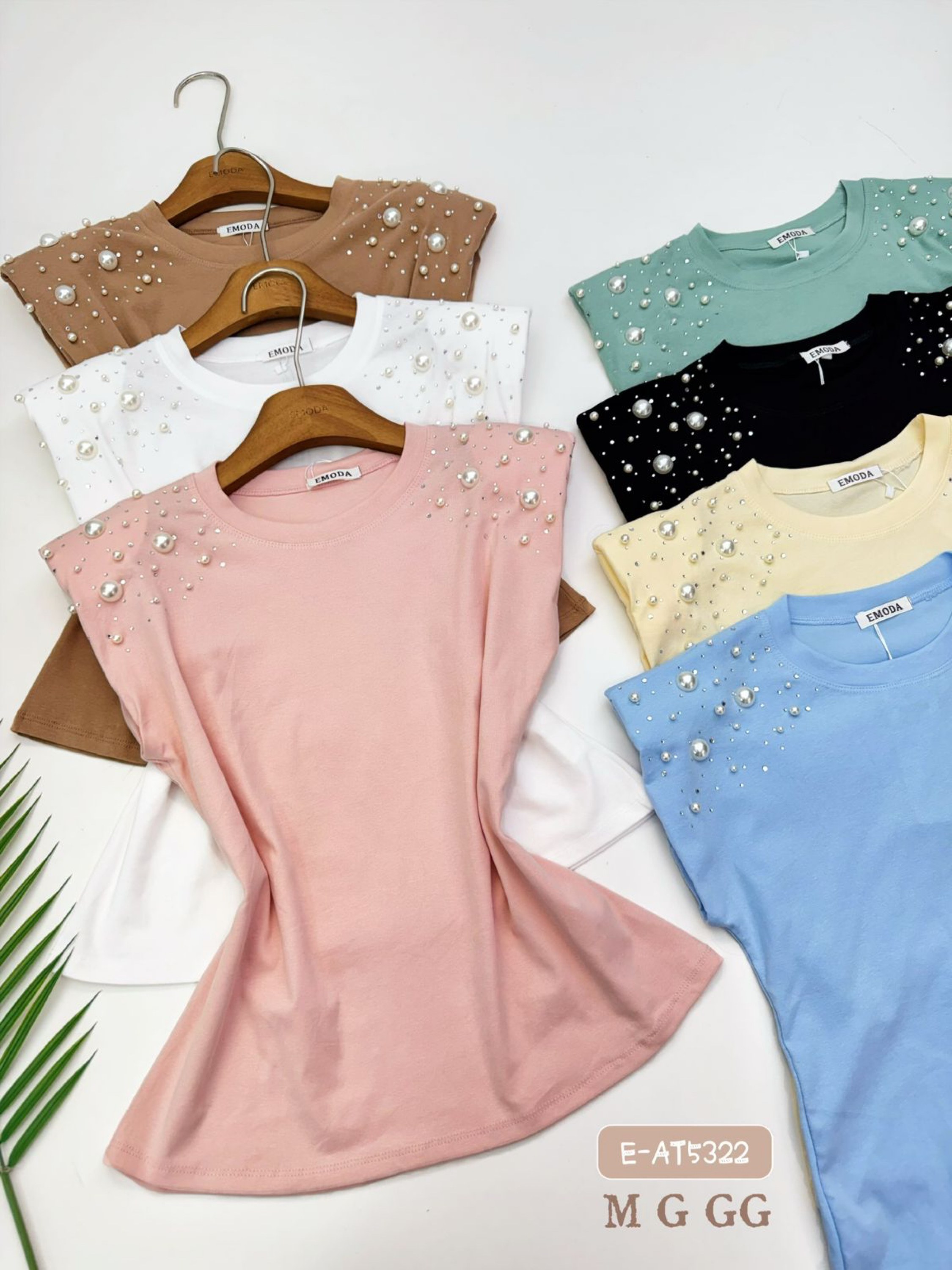 E-AT5322.  T-shirt - M G GG - algodão com ombro