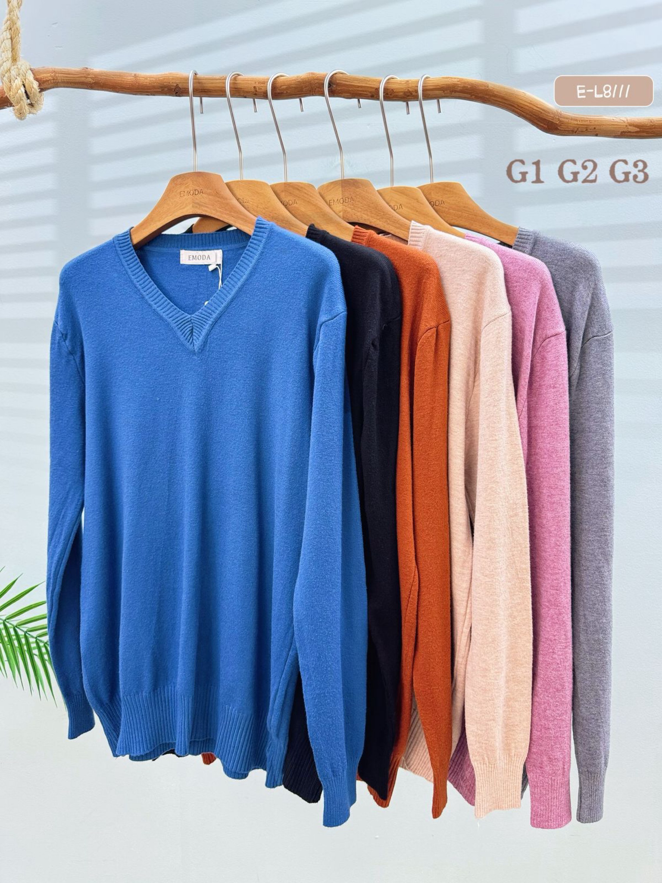 E-L8111. Gola V. - G1. G2. G3 - modal ( lãzinha )