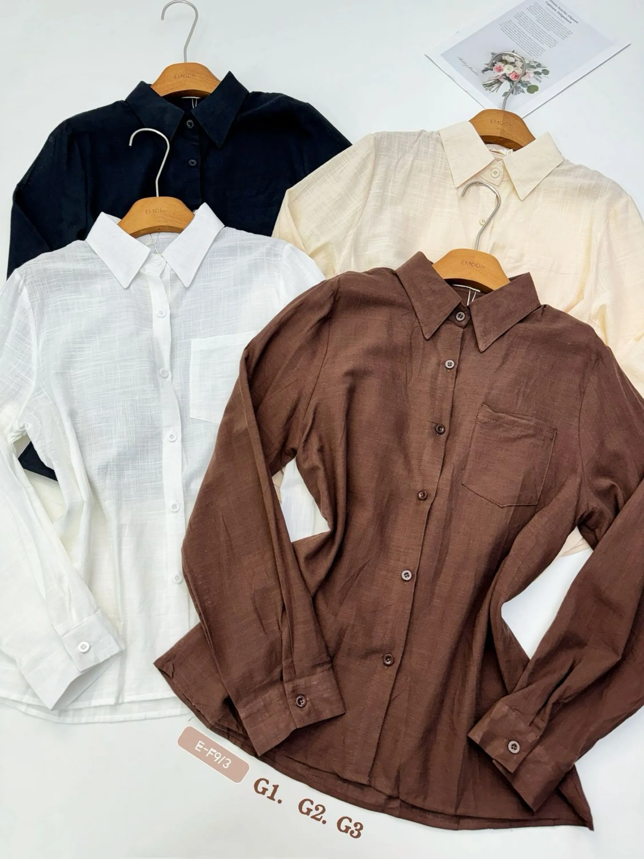 E-F913. Camisa - G1. G2. G3 - linho