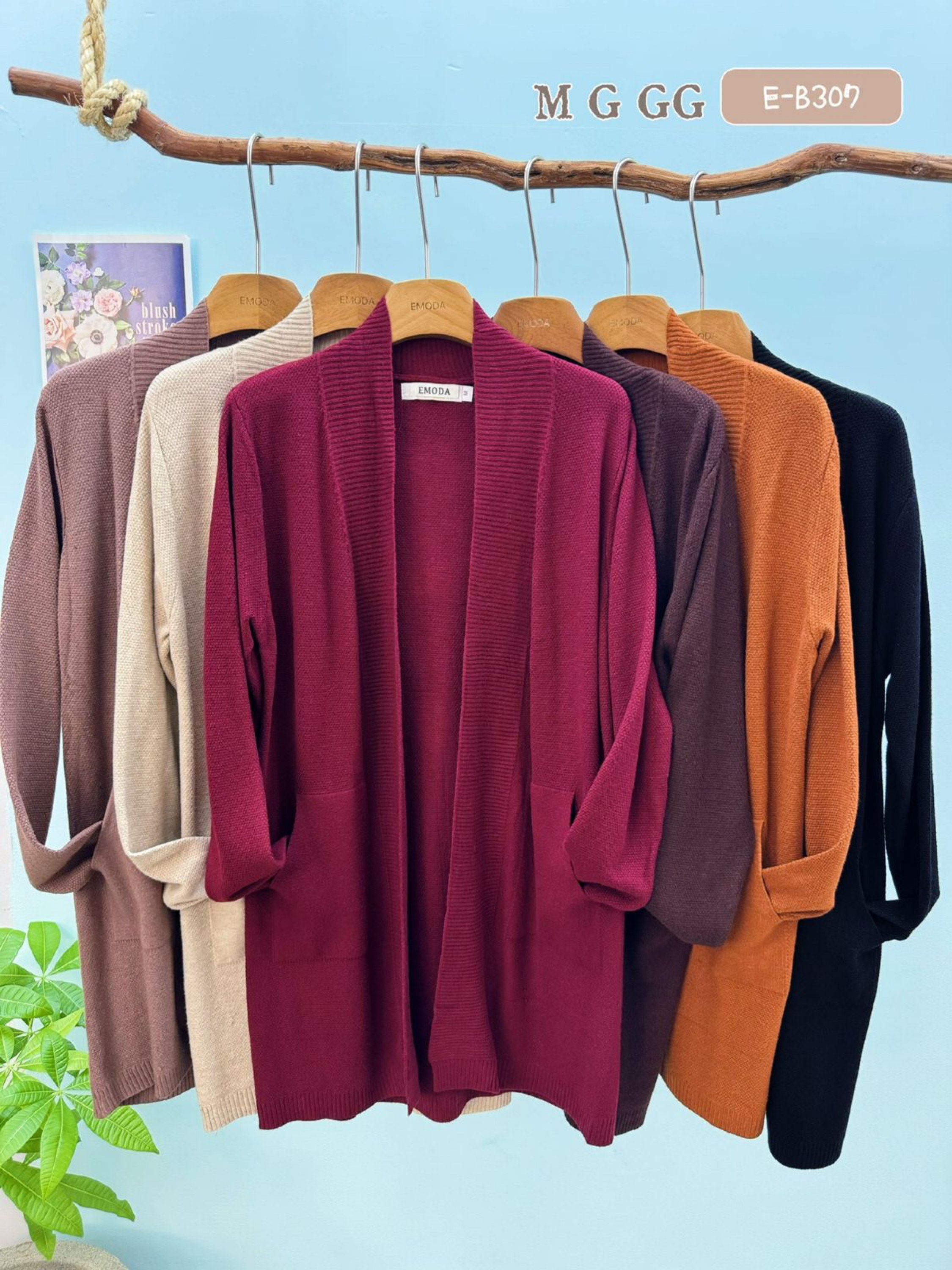 E-B307. Cardigan - M G GG - modal grosso