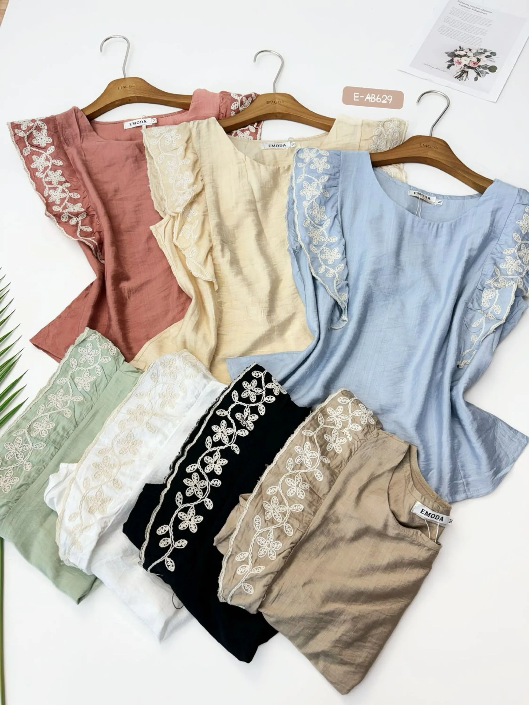 E-AB629. Blusa - M G GG - Viscolinho bordado