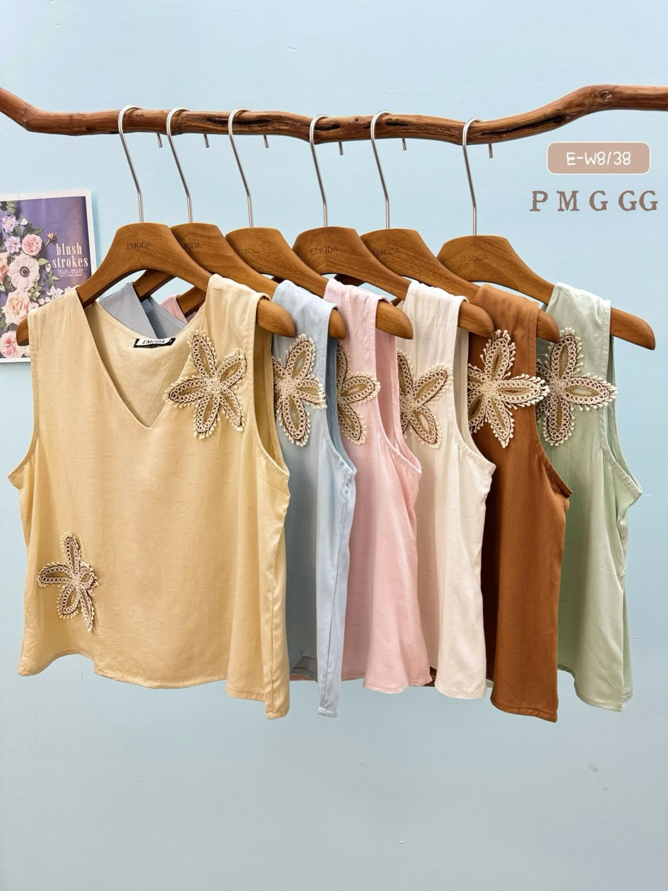 E-W8138. Regata - P M G GG - viscose bordado