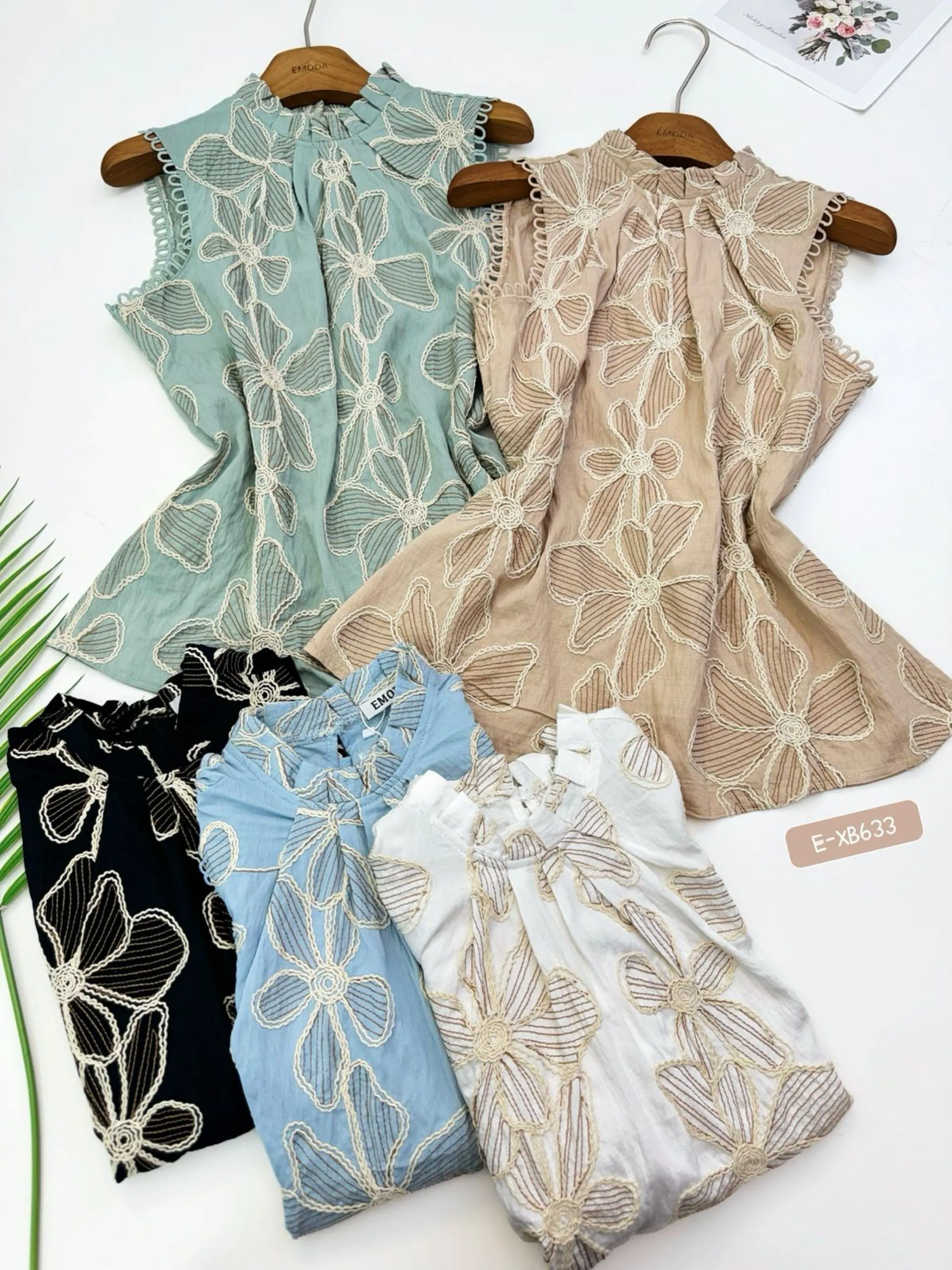 E-XB633. Blusa - M G GG - linho bordado