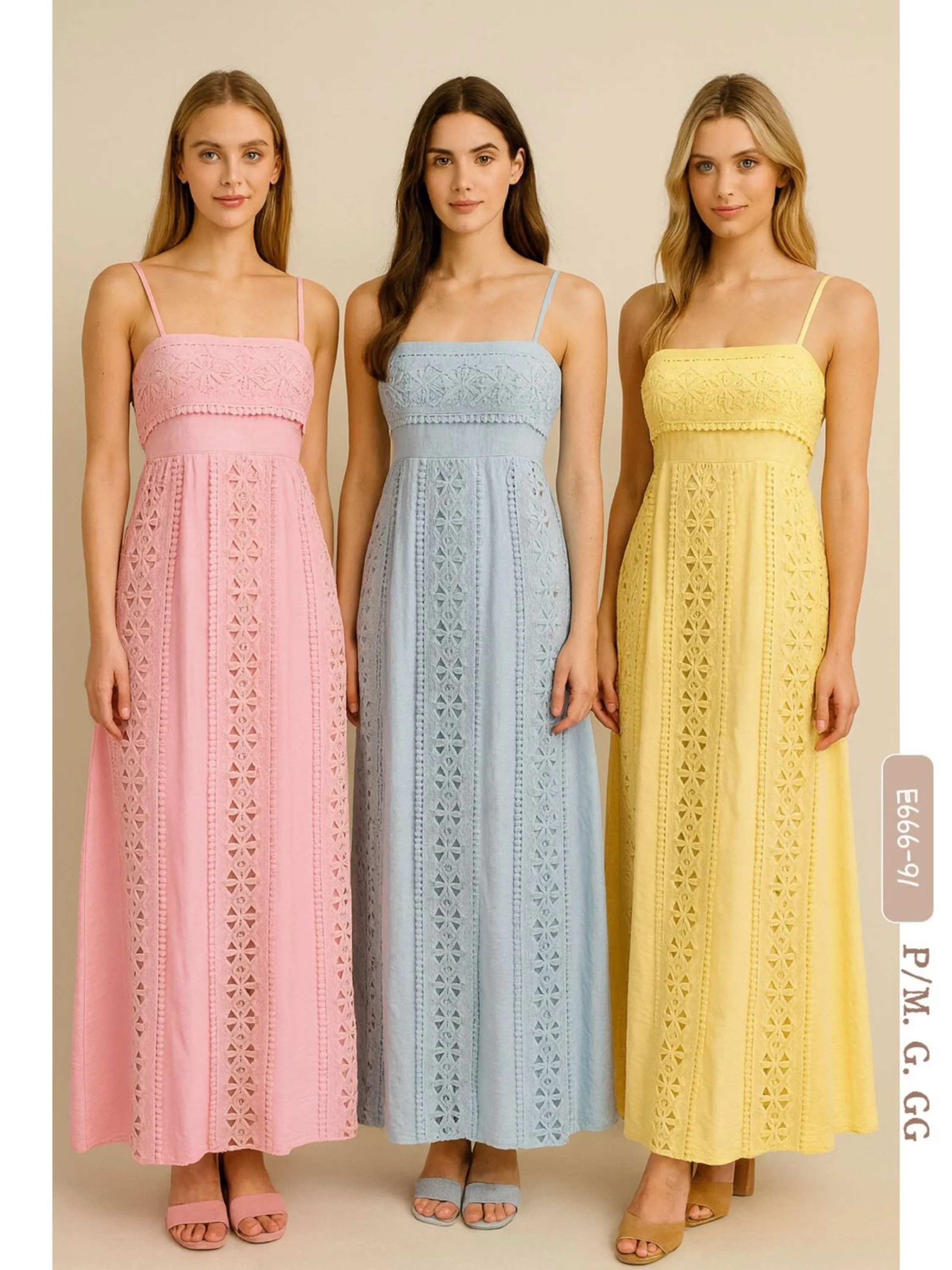 E666-91. Vestido longo - P/M. G. GG - linho forro