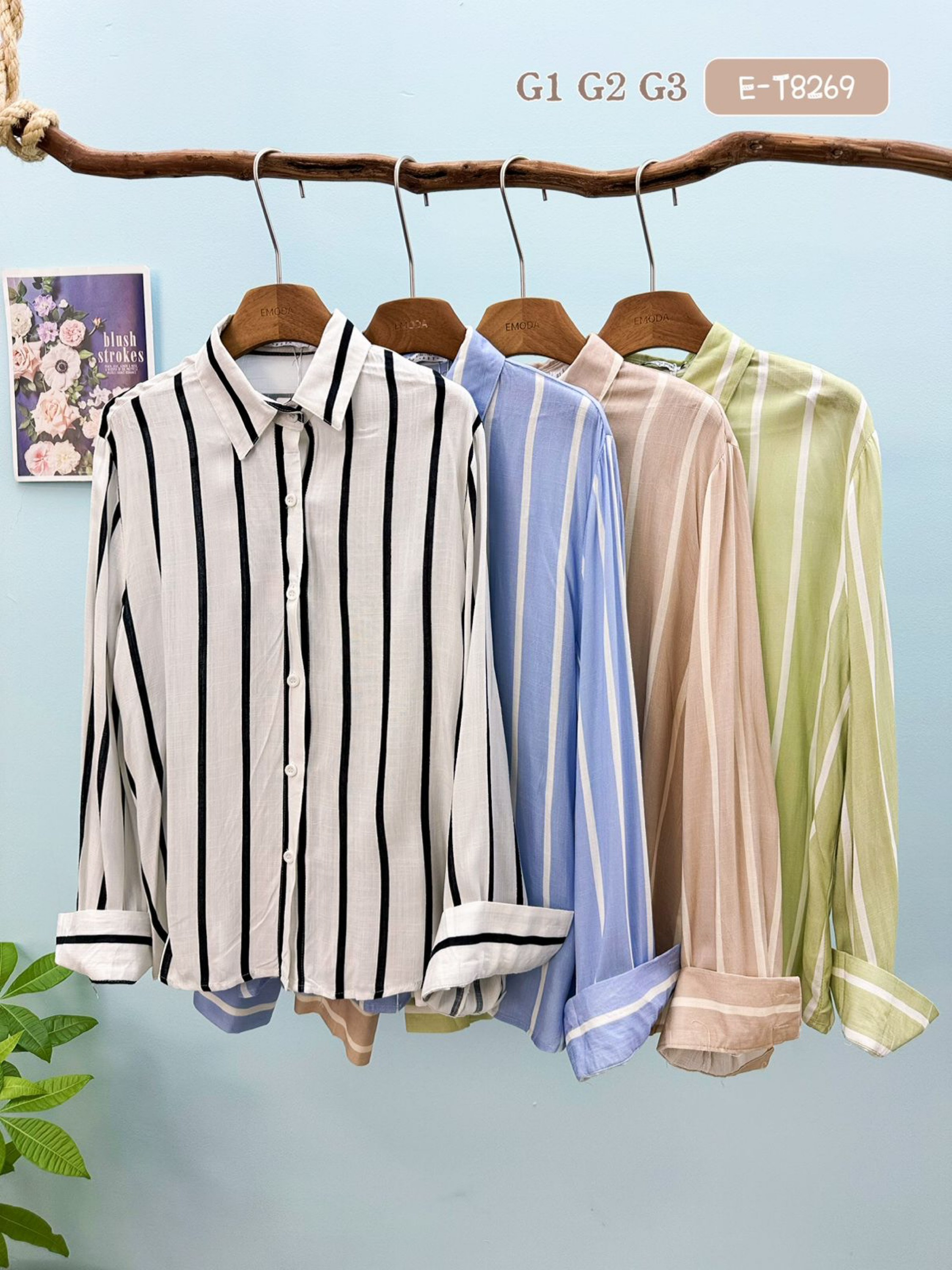 E-T8269. Camisa - G1. G2. G3 - Viscolinho