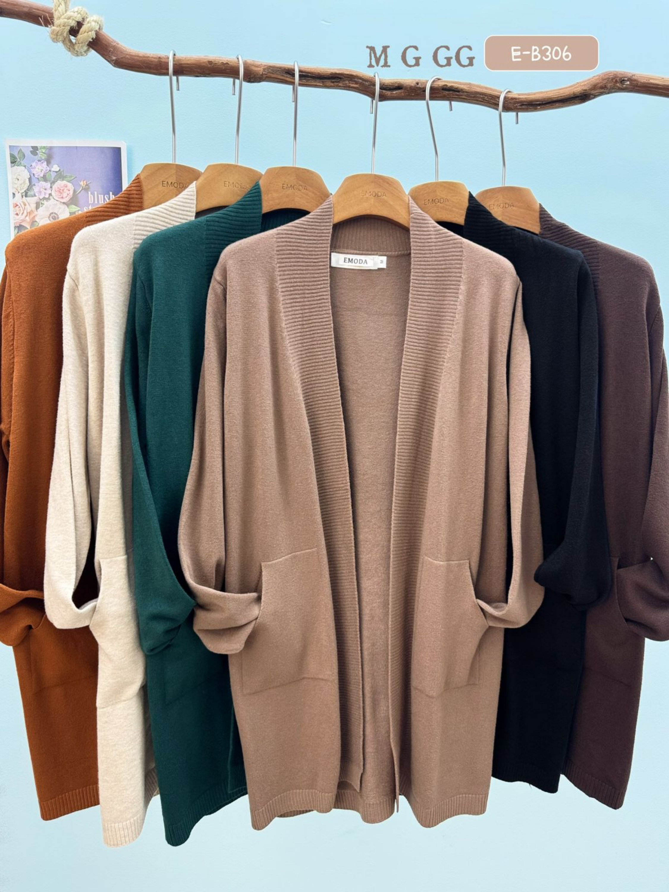 E-B306. Cardigan - M G GG - modal