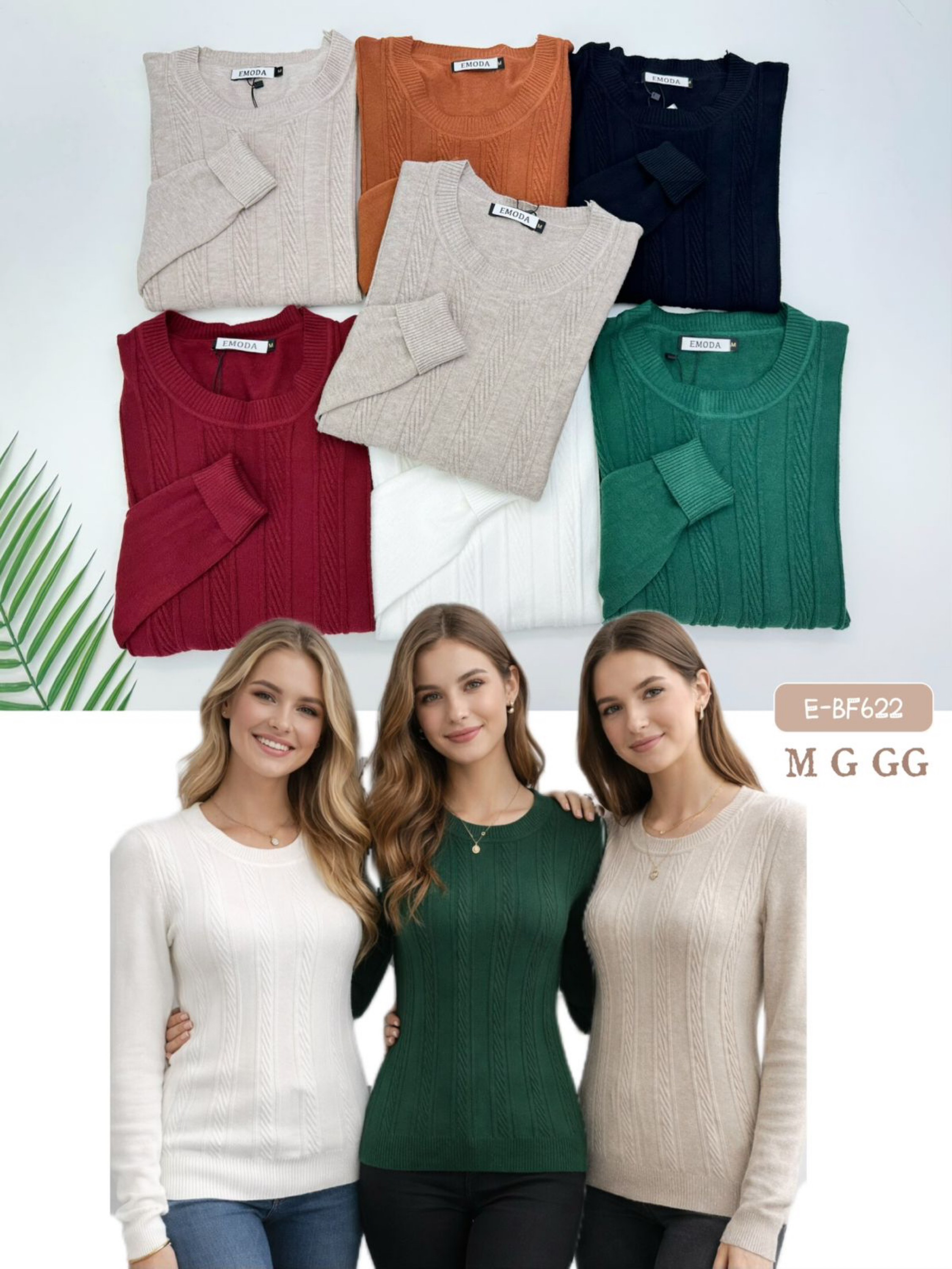 E-BF622.  Blusa - M G GG - modal. ( lãzinha )