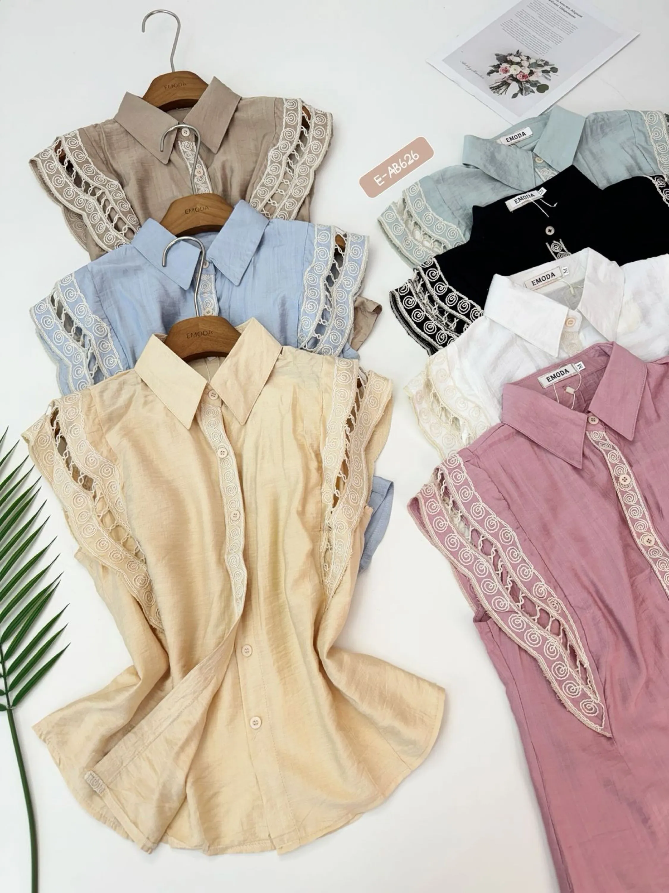 E-AB626. Blusa - M G GG - Viscolinho bordado