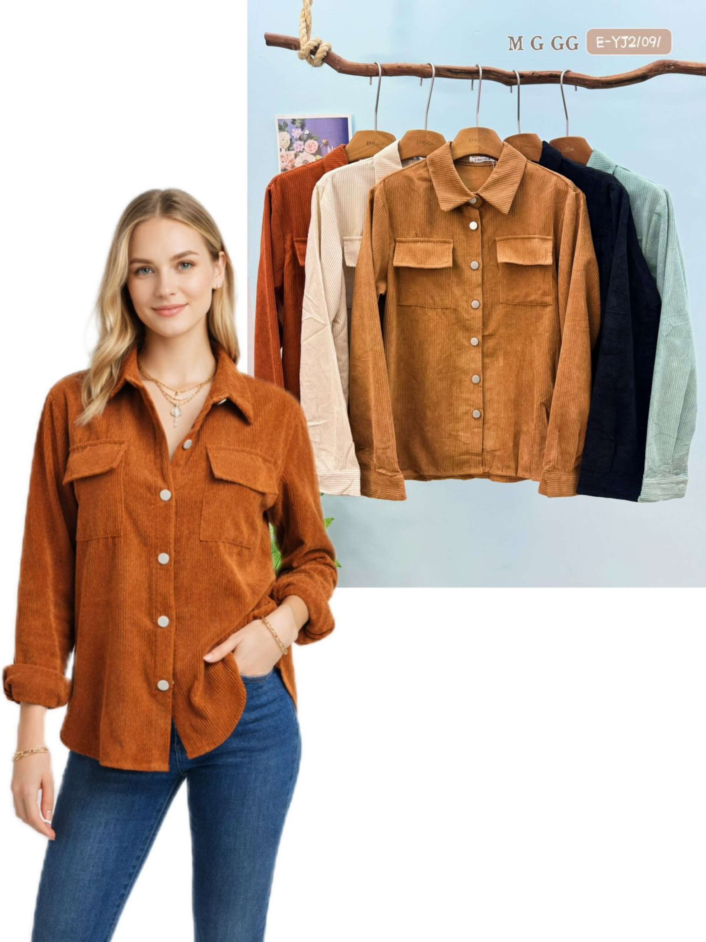 E-YJ21091. Casaco - M G GG - veludo cotelê