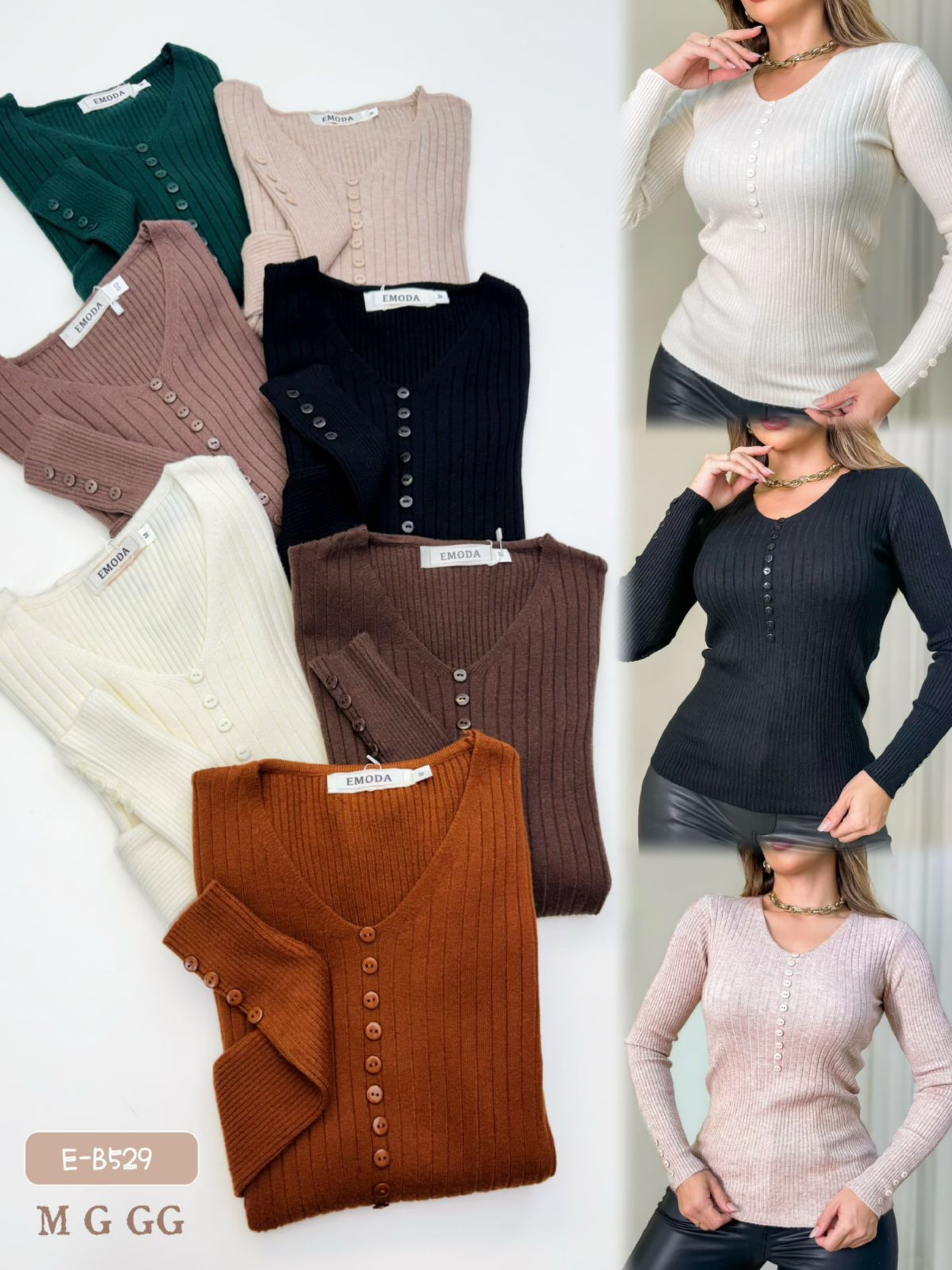 E-B529. Blusa - M G GG - modal ( lãzinha)