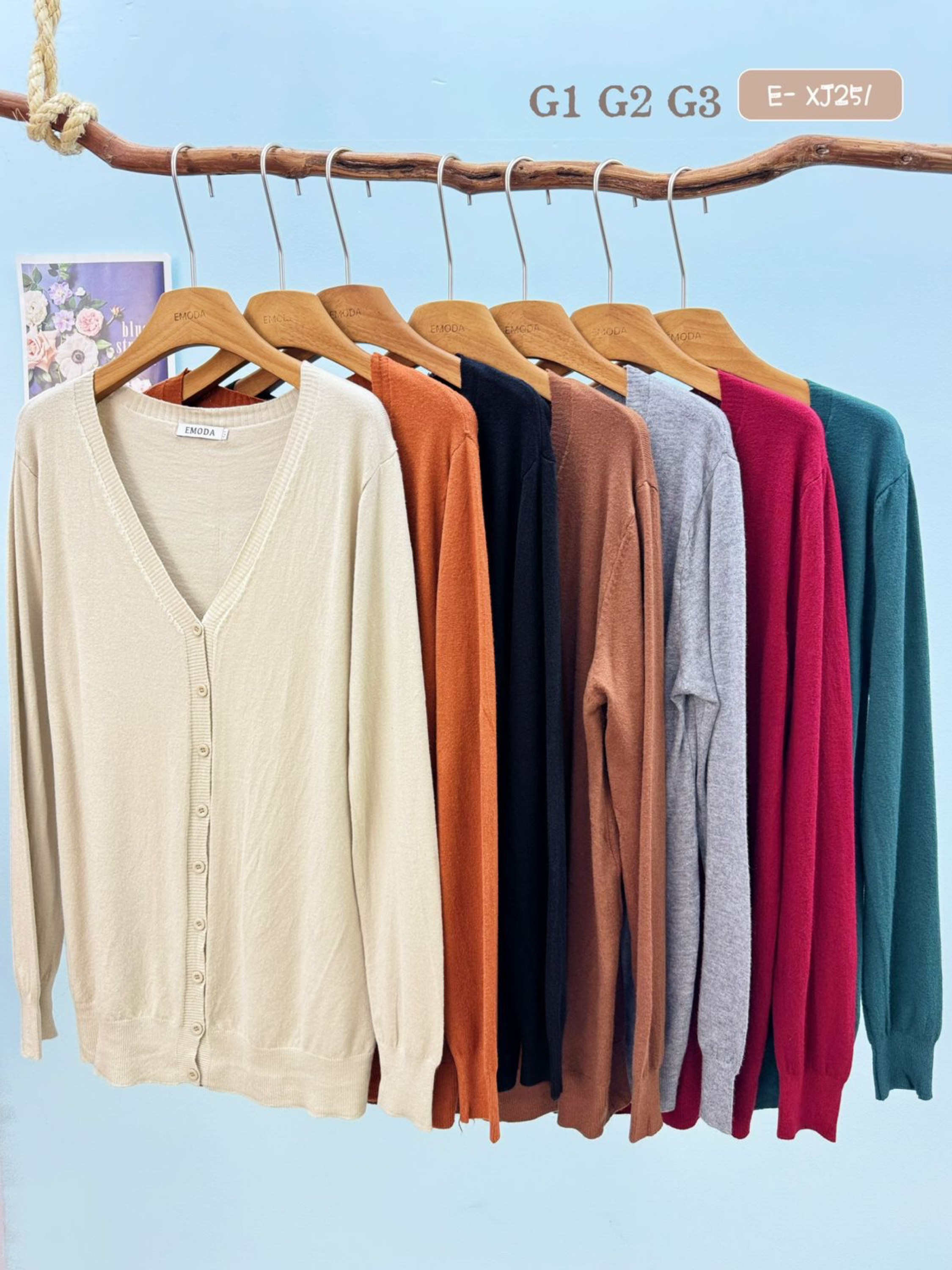 E-XJ251. Cardigan - G1. G2. G3 - modal (lãzinha)