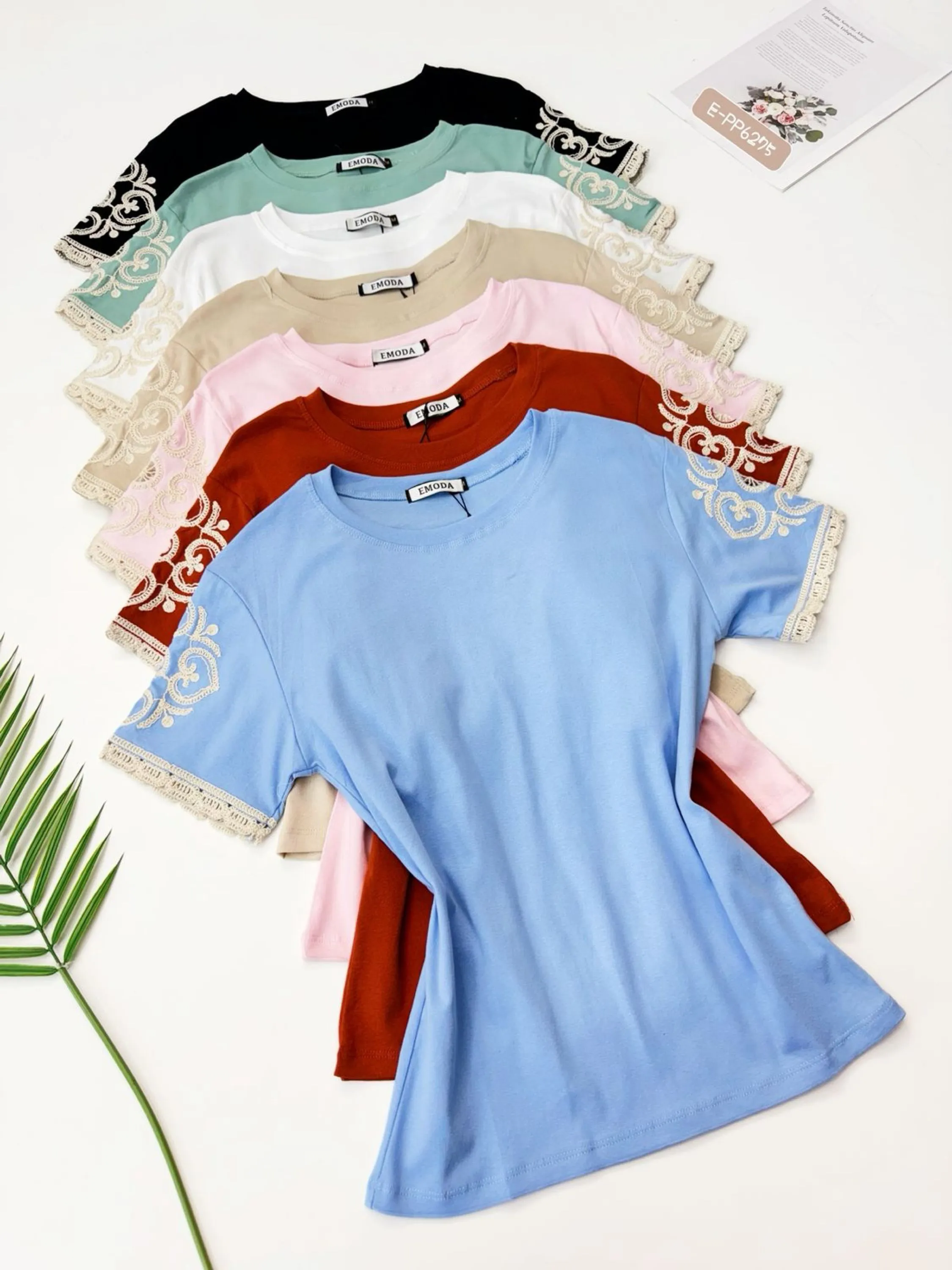 E-PP6275.  T-shirt - M G GG - algodão bordado