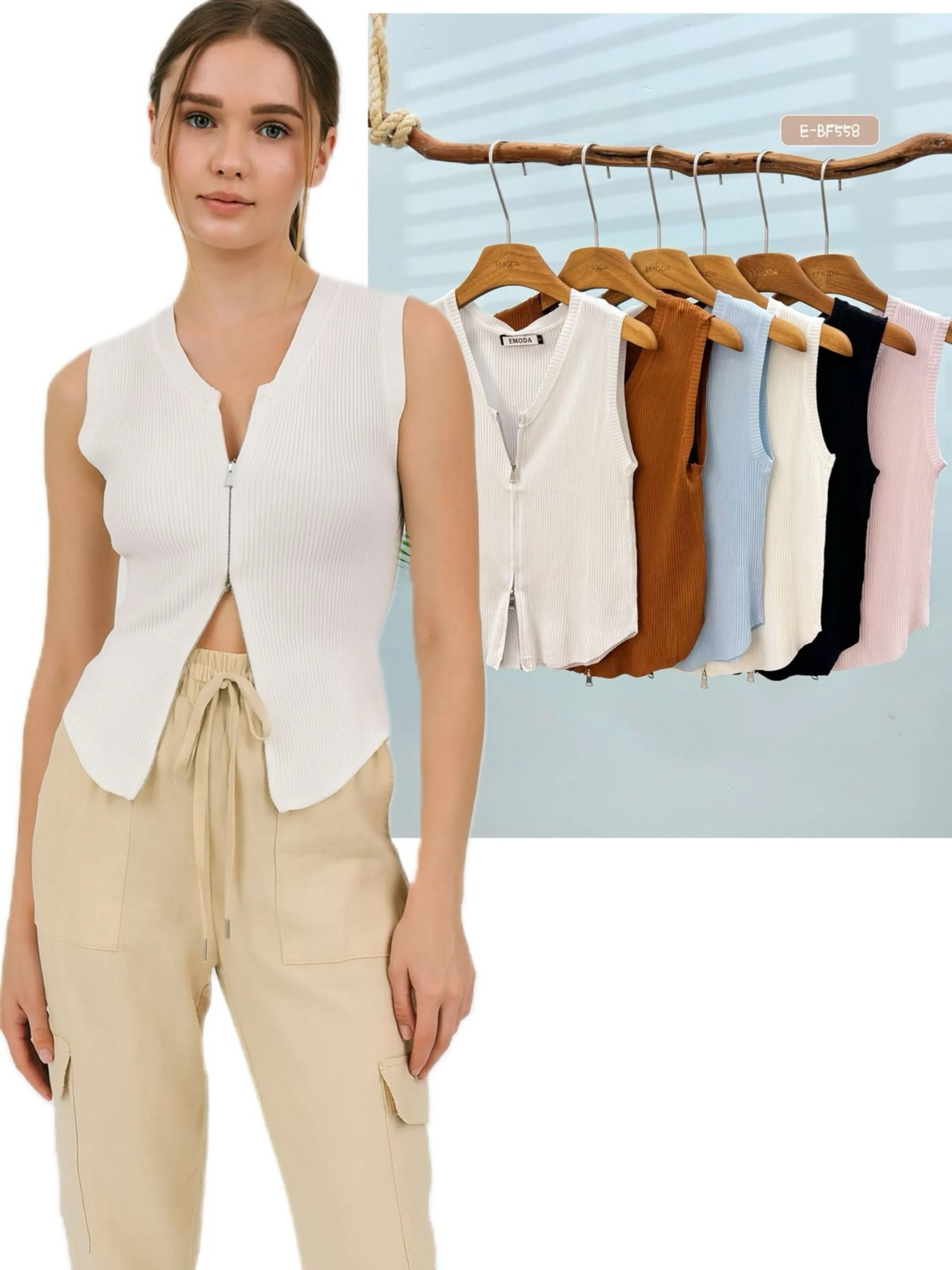 E-BF558.  Blusa - M G GG - linha gelado ( zíper