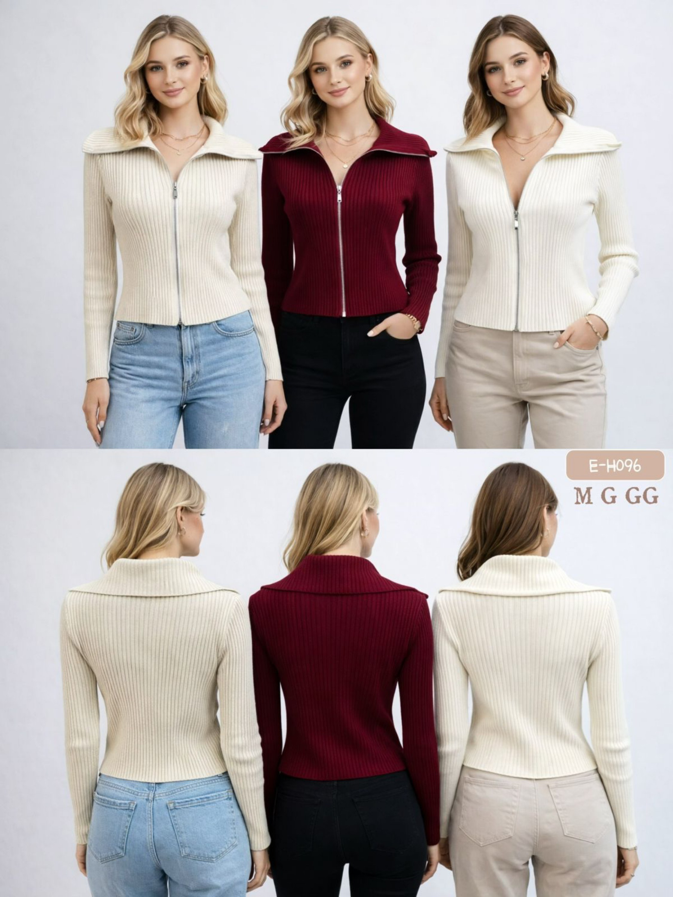 E-H096. Casaco - M G GG - modal (lã grossinho )