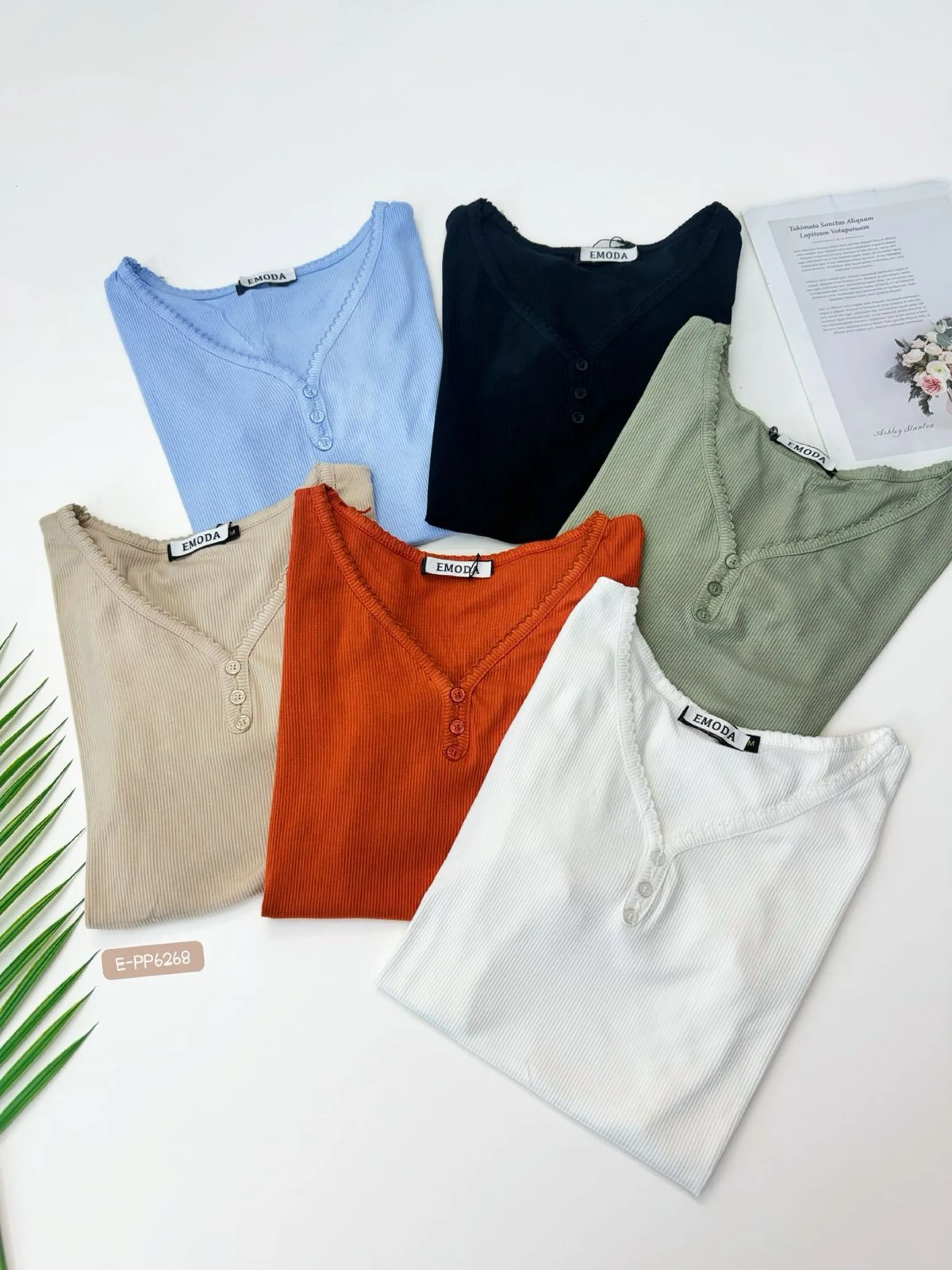 E-PP6268. Blusa - algodão canelado