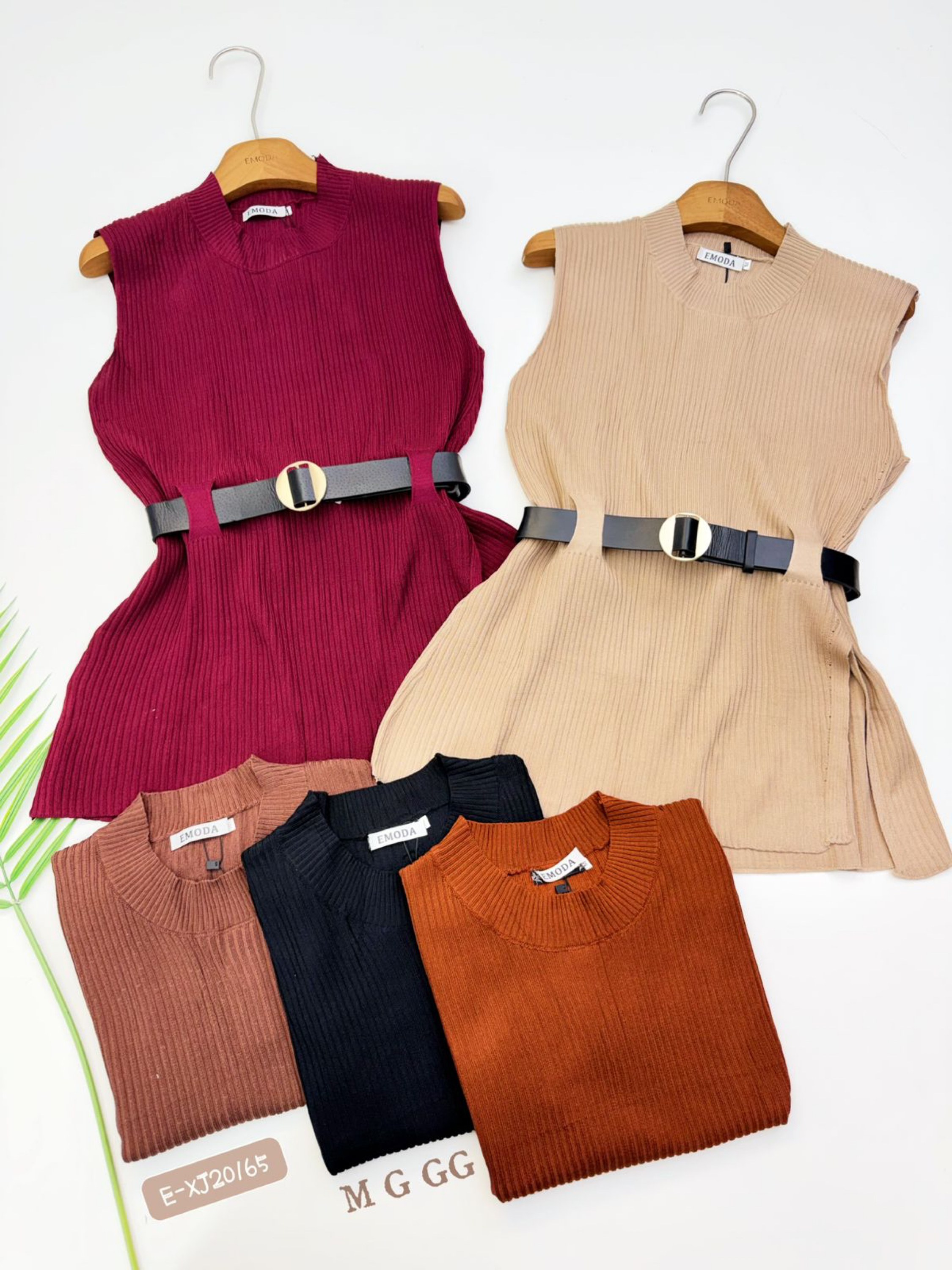 E-XJ20165. Colete +cinto. - M G GG - modal tricô