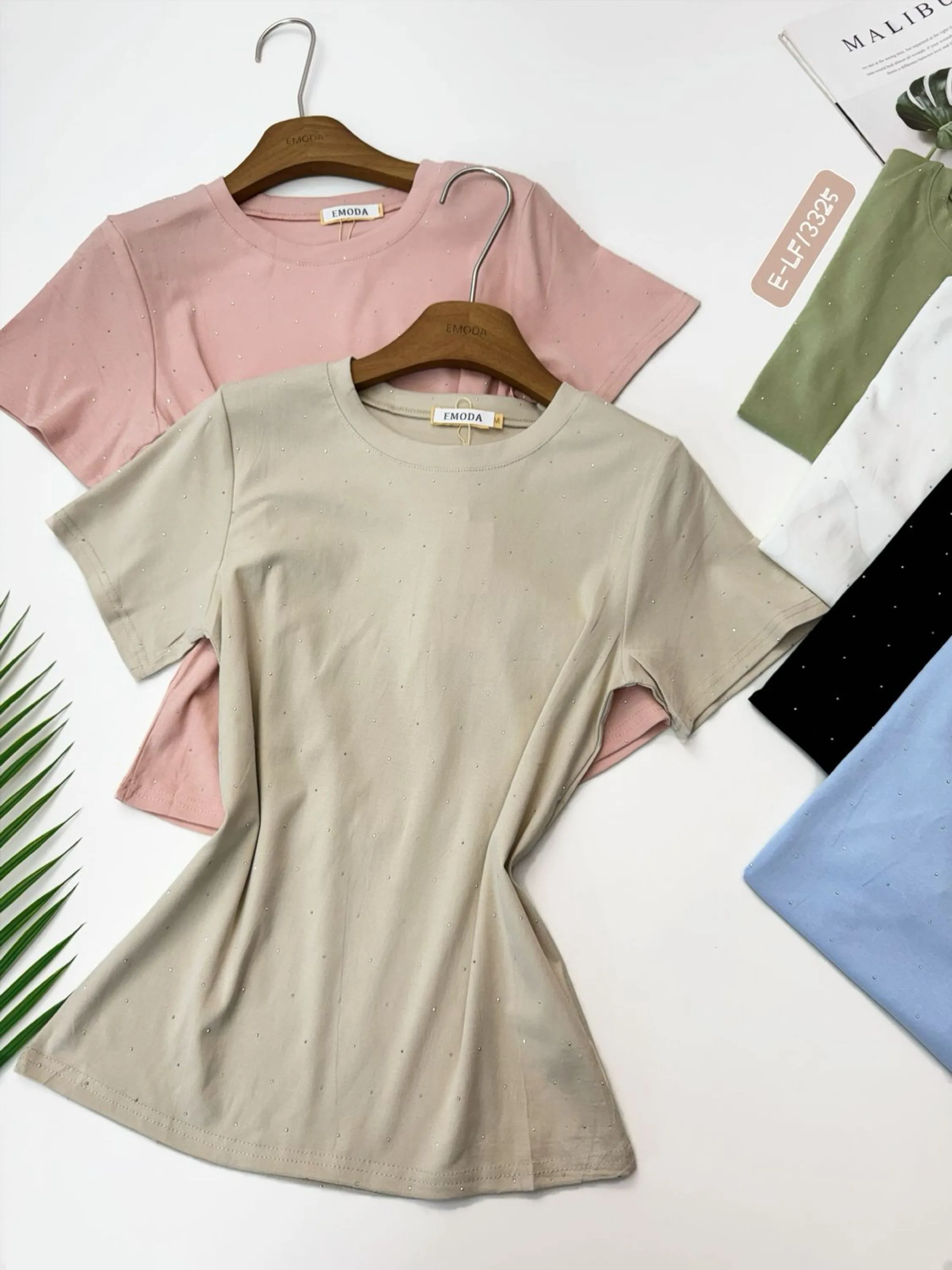 3325 blusa de algodão  com brilho