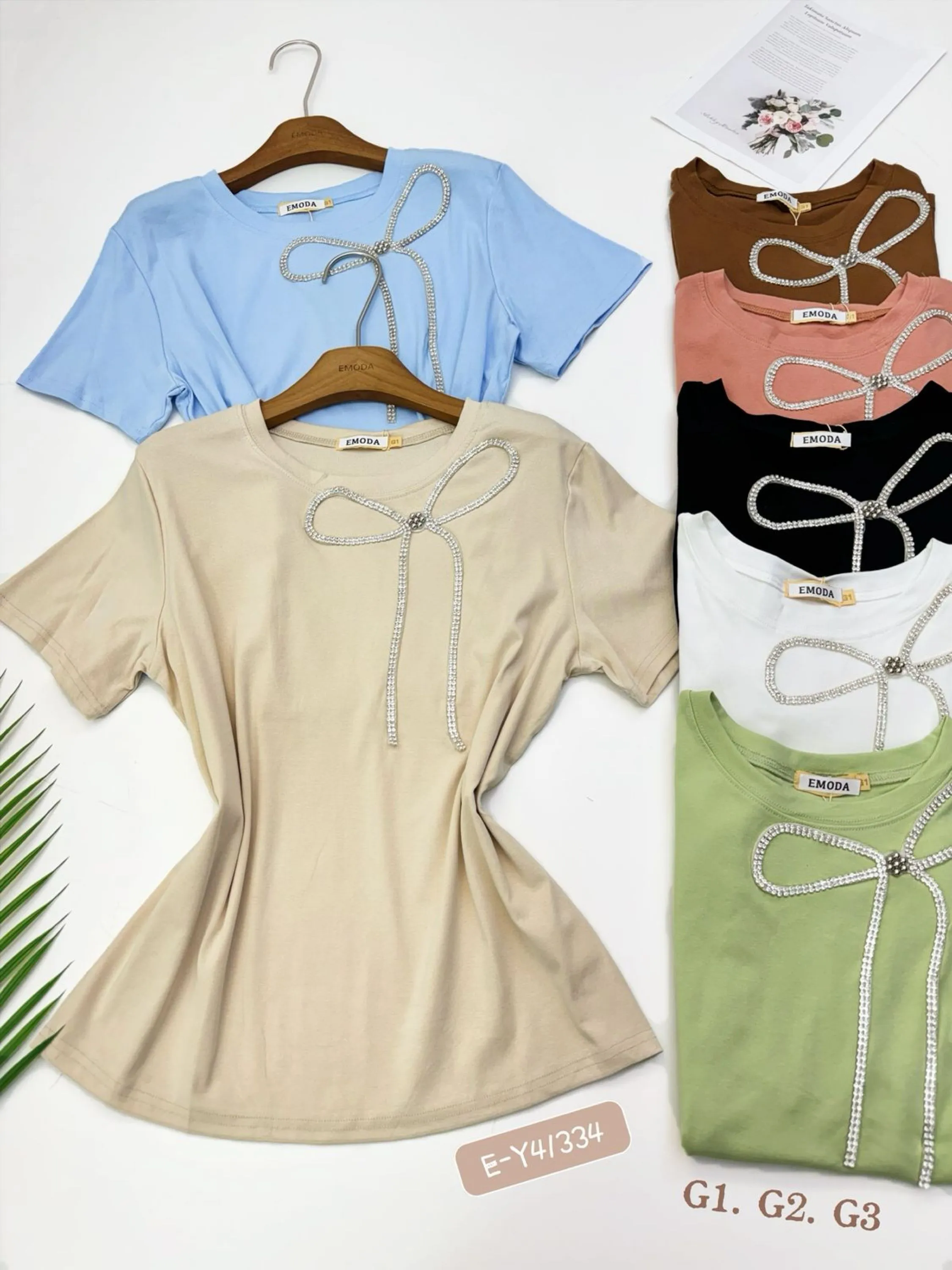 E-Y41334. T-shirt - G1. G2. G3 - algodão
