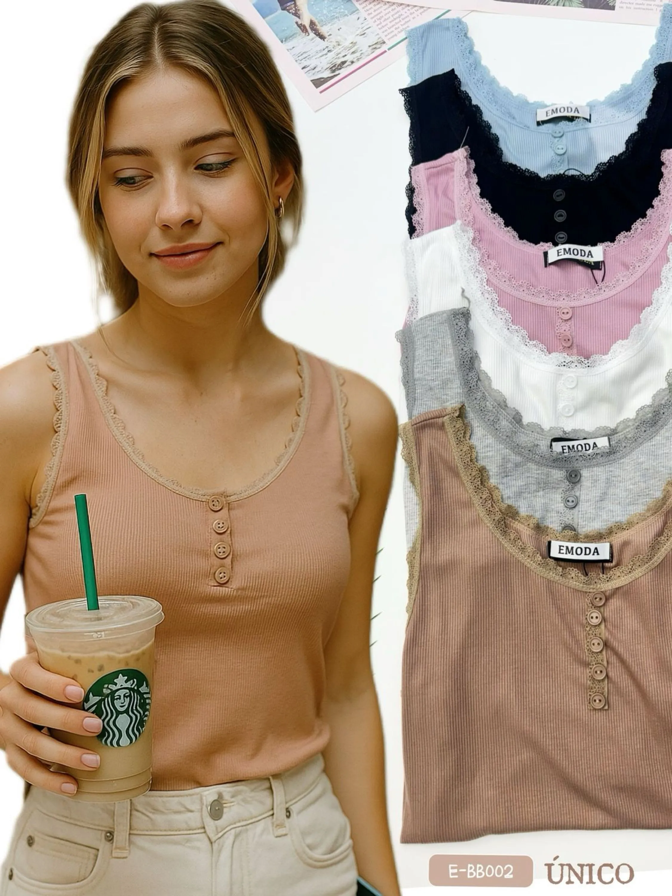 E-BB002 regata - ÚNICO - algodão canelada