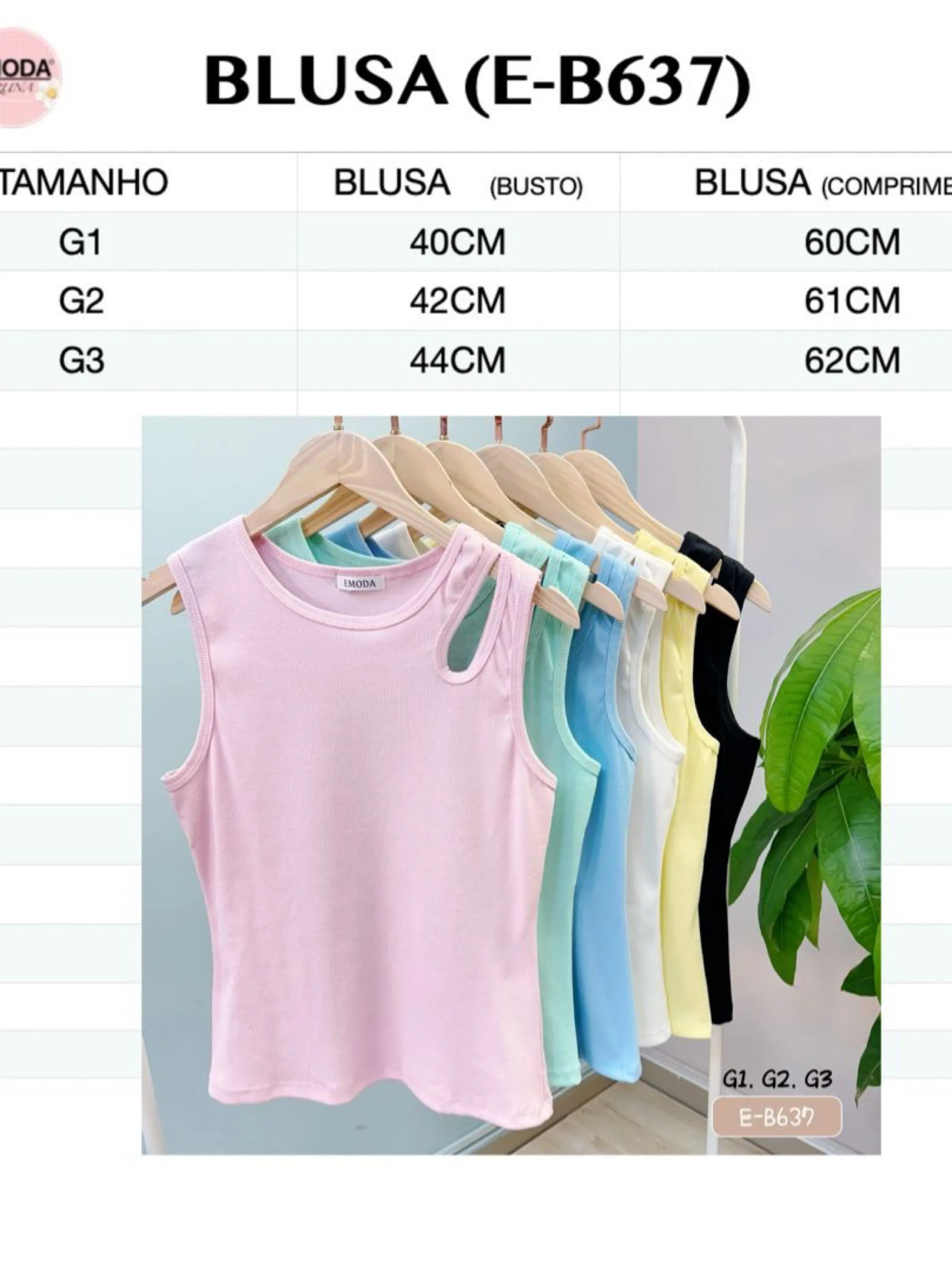 637 blusa canelado  algodão