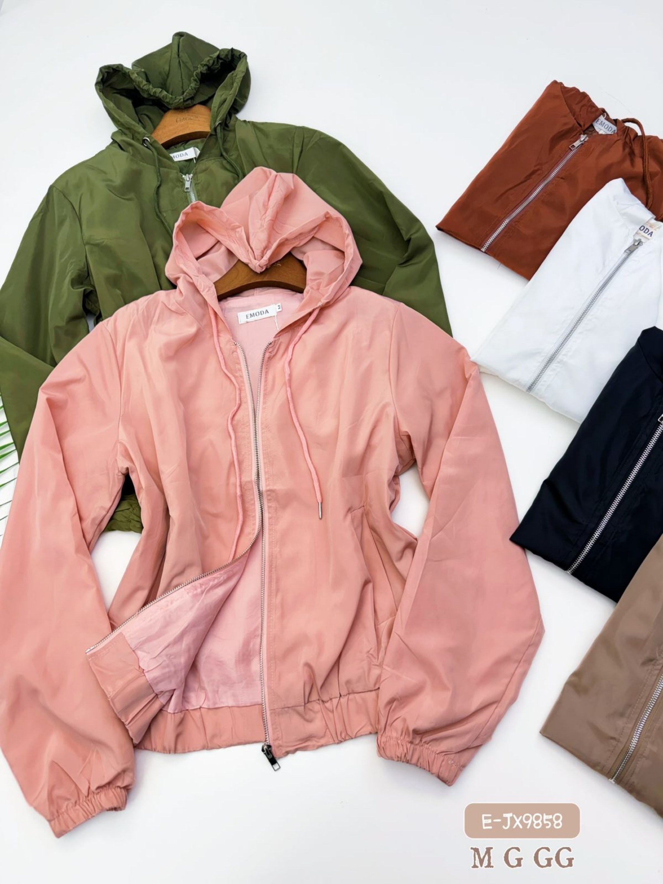 E-JX9858. Corta vento - M G GG - Nylon capuz com