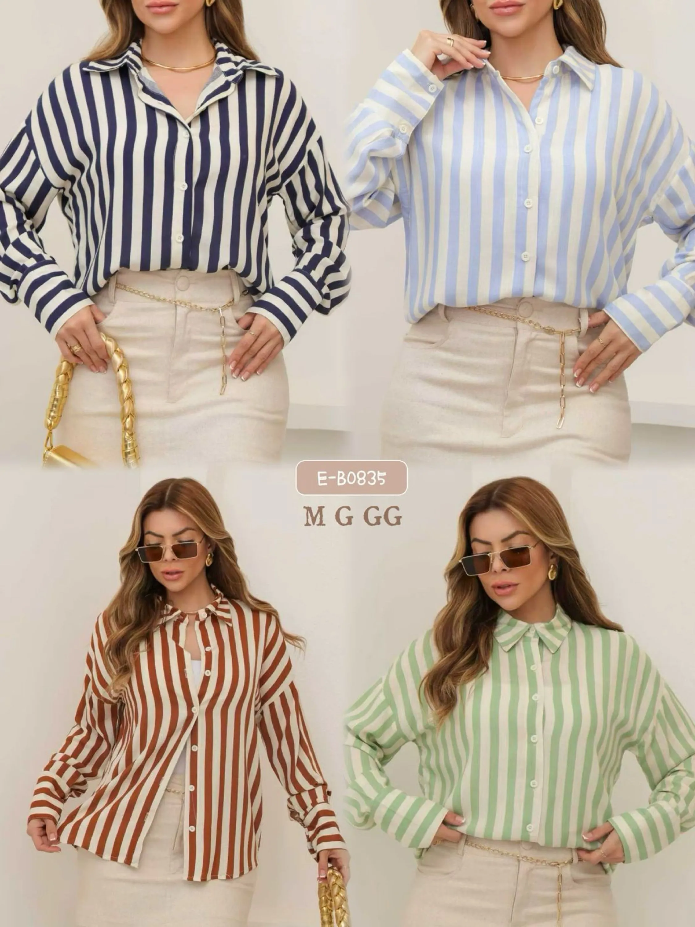 E-B0835.  Camisa - M G GG - Viscolinho