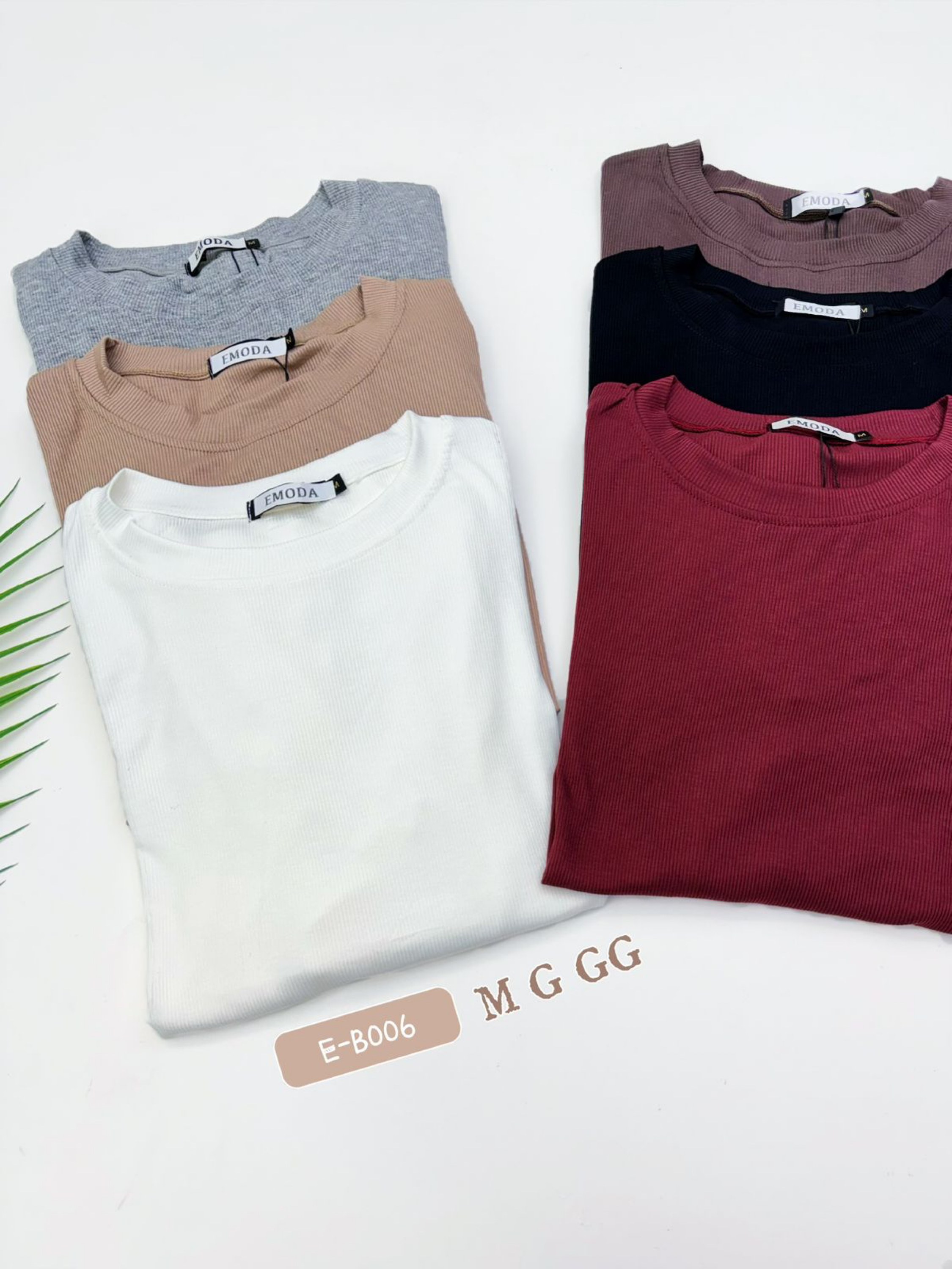 E-B006. Blusa - M G GG - algodão canelado elastano