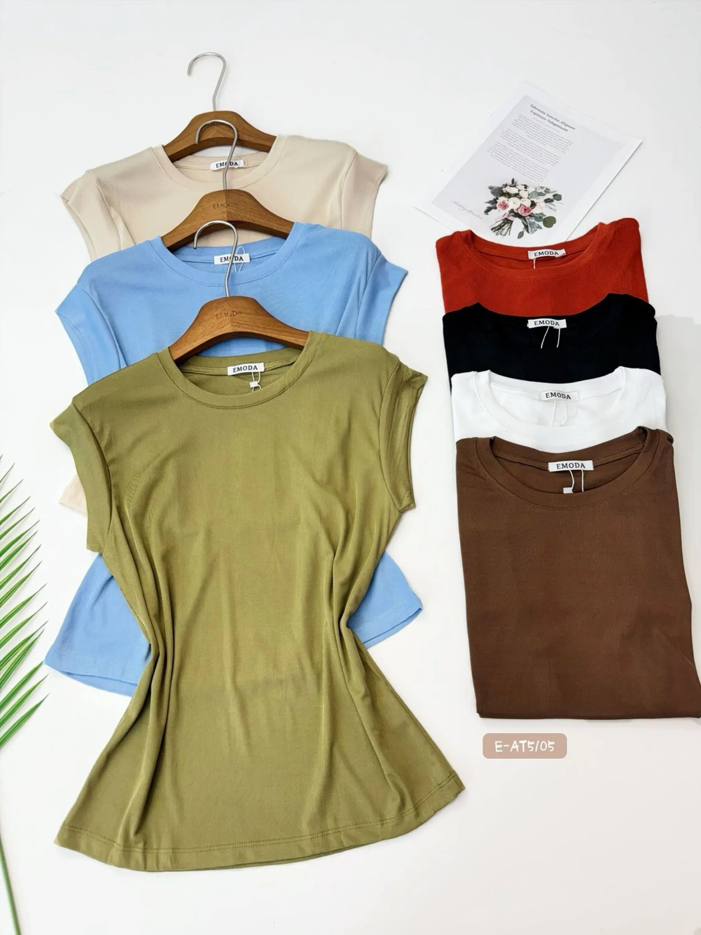 E-AT5105. T-shirt - M G GG - malha canelado fria