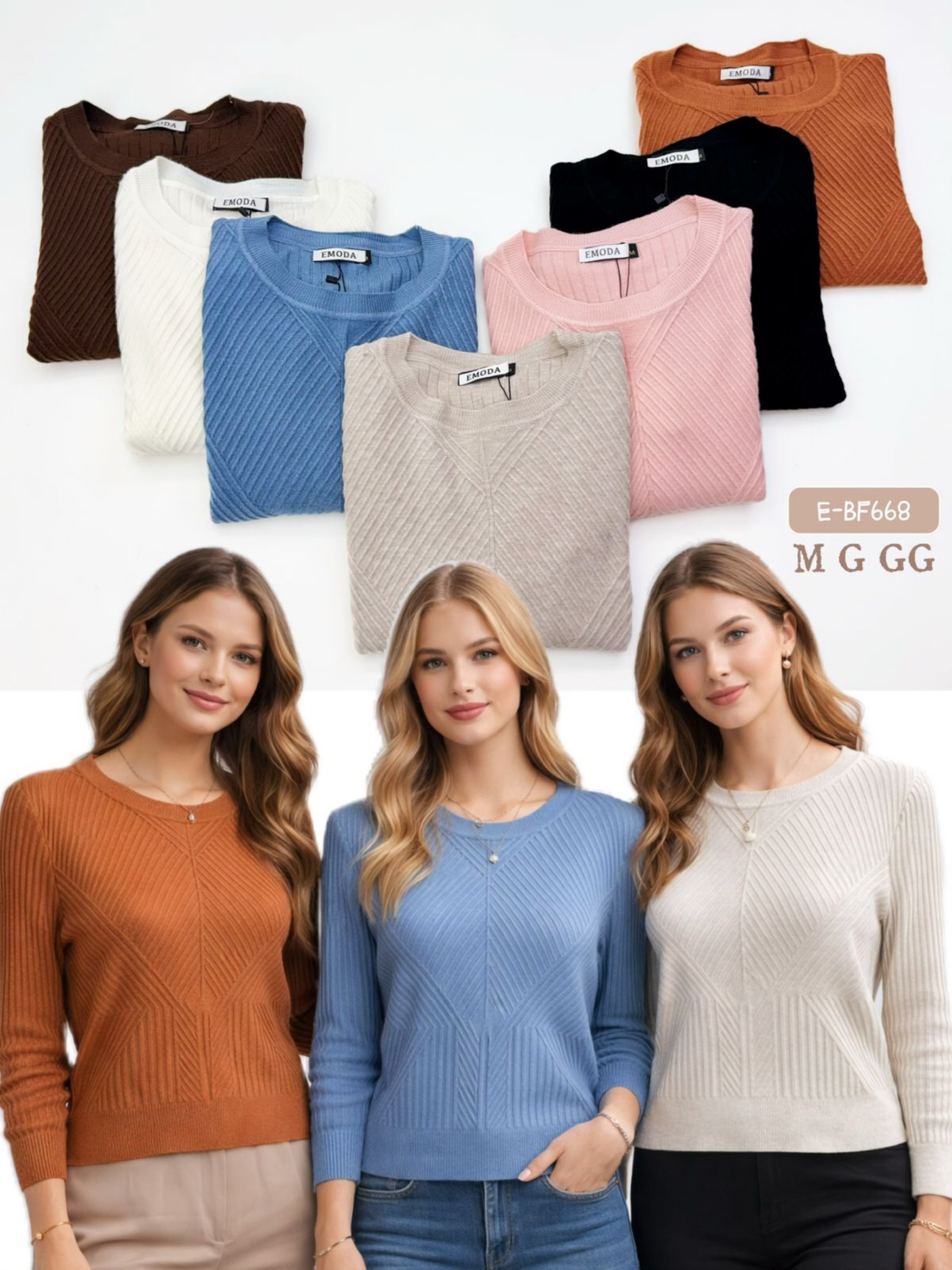 E-BF668.  Blusa - M G GG - modal ( lãzinha