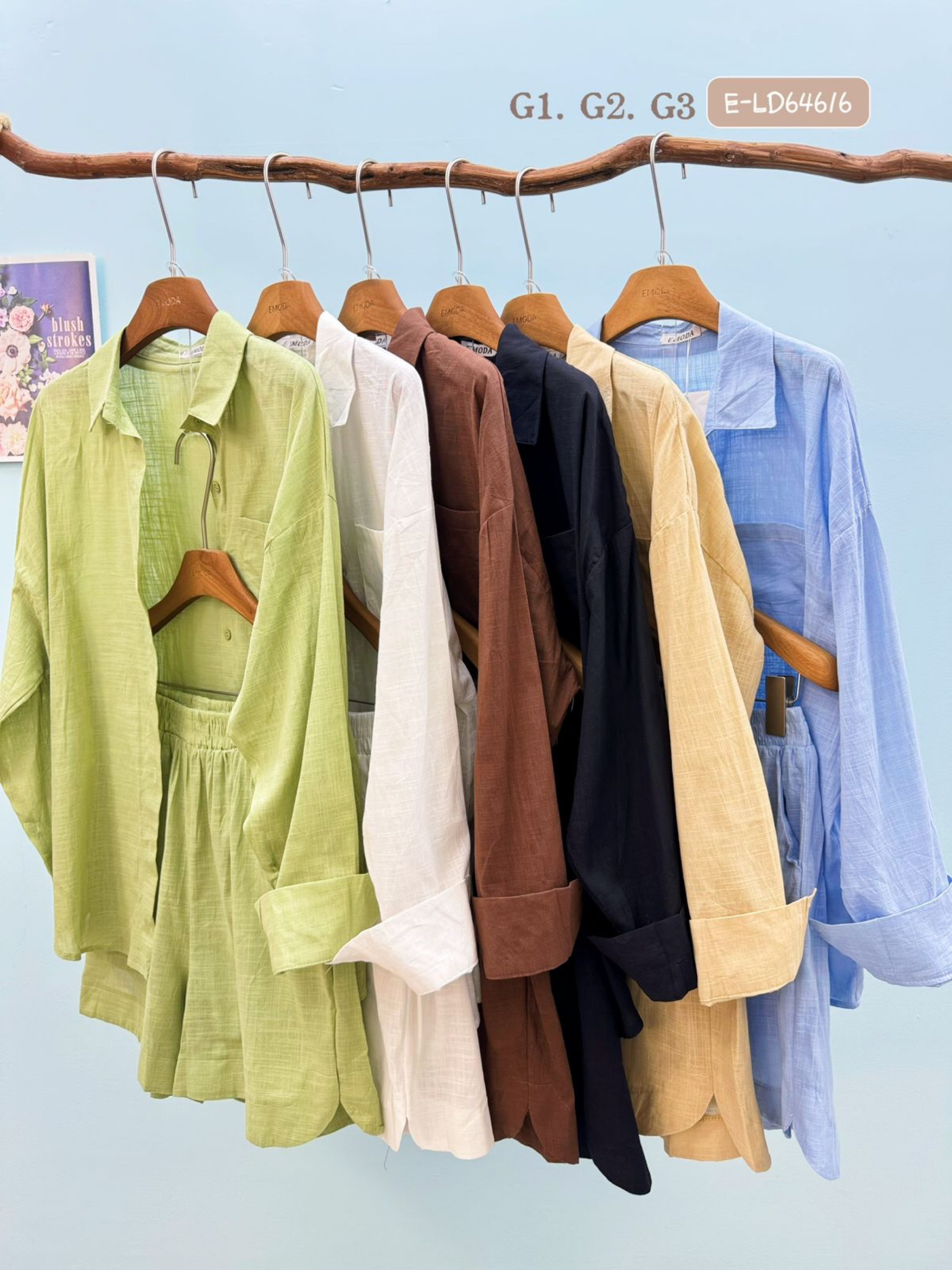 E-LD64616. Conjunto - G1.  G3. G3. - linho.