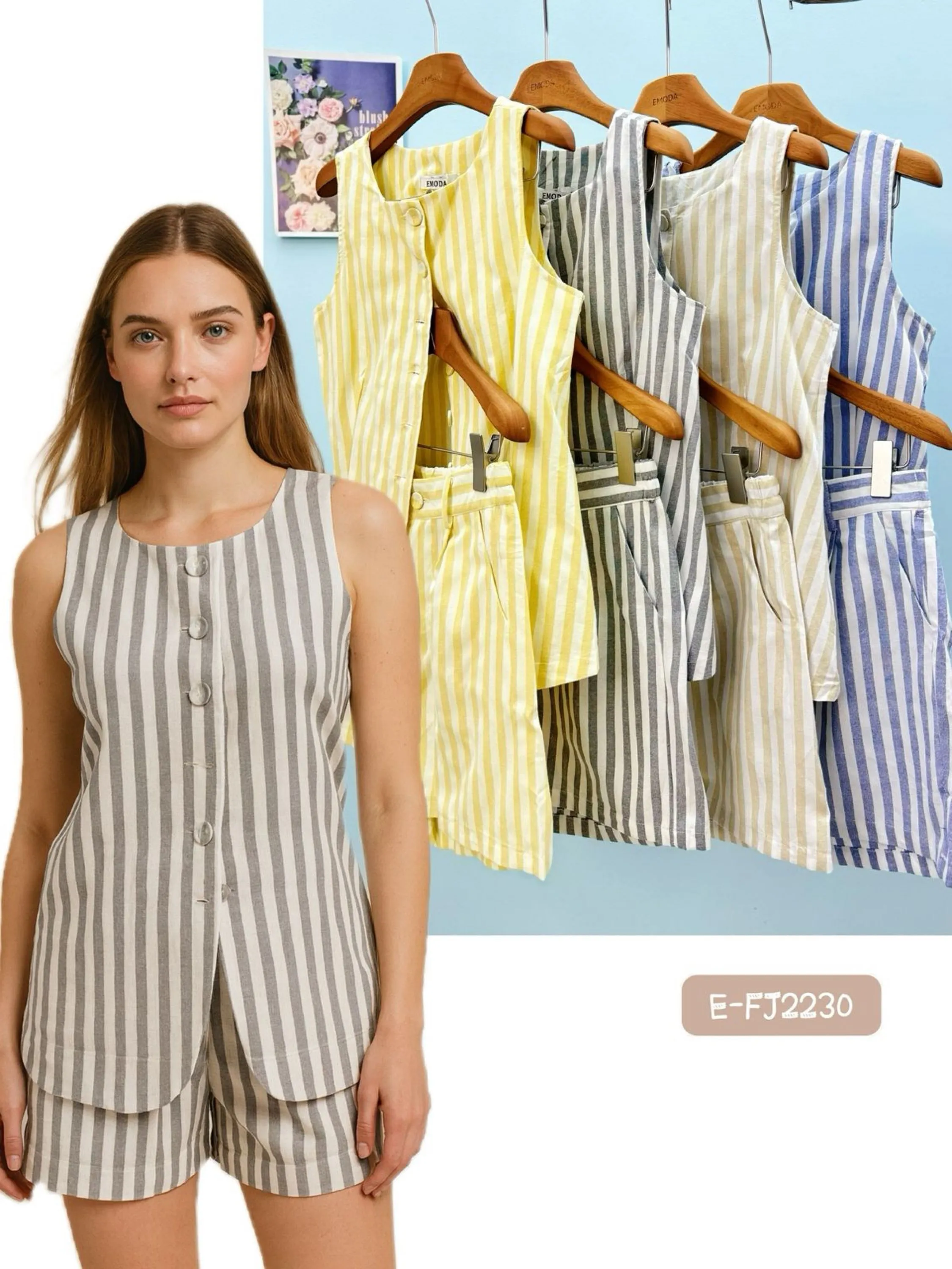 E-FJ2230. Conjunto - P M G - linho