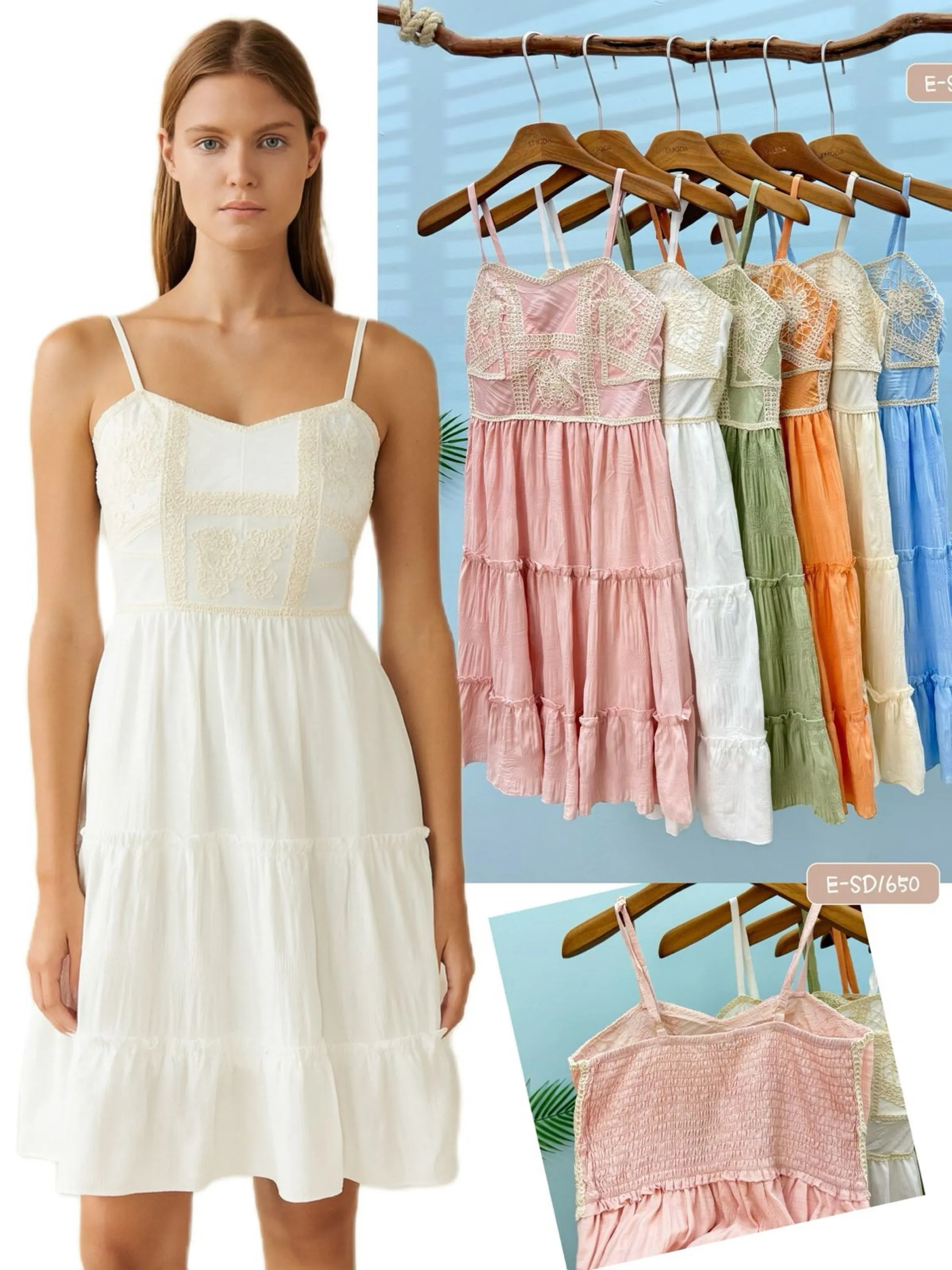 E-SD1650   Vestido - M G GG - linho com forro