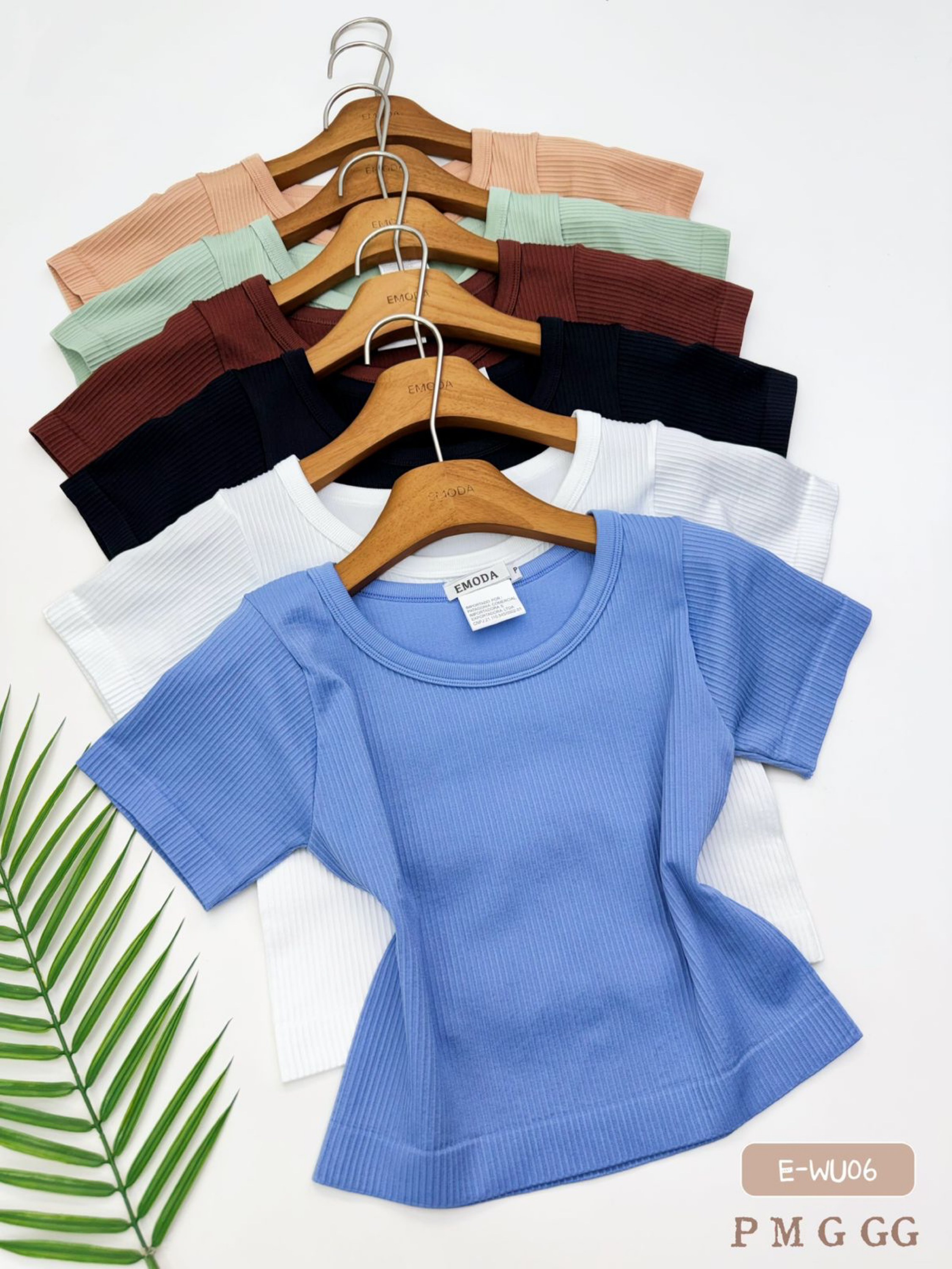 E-WU06. Blusa - P M G GG - malha ribana de algodao