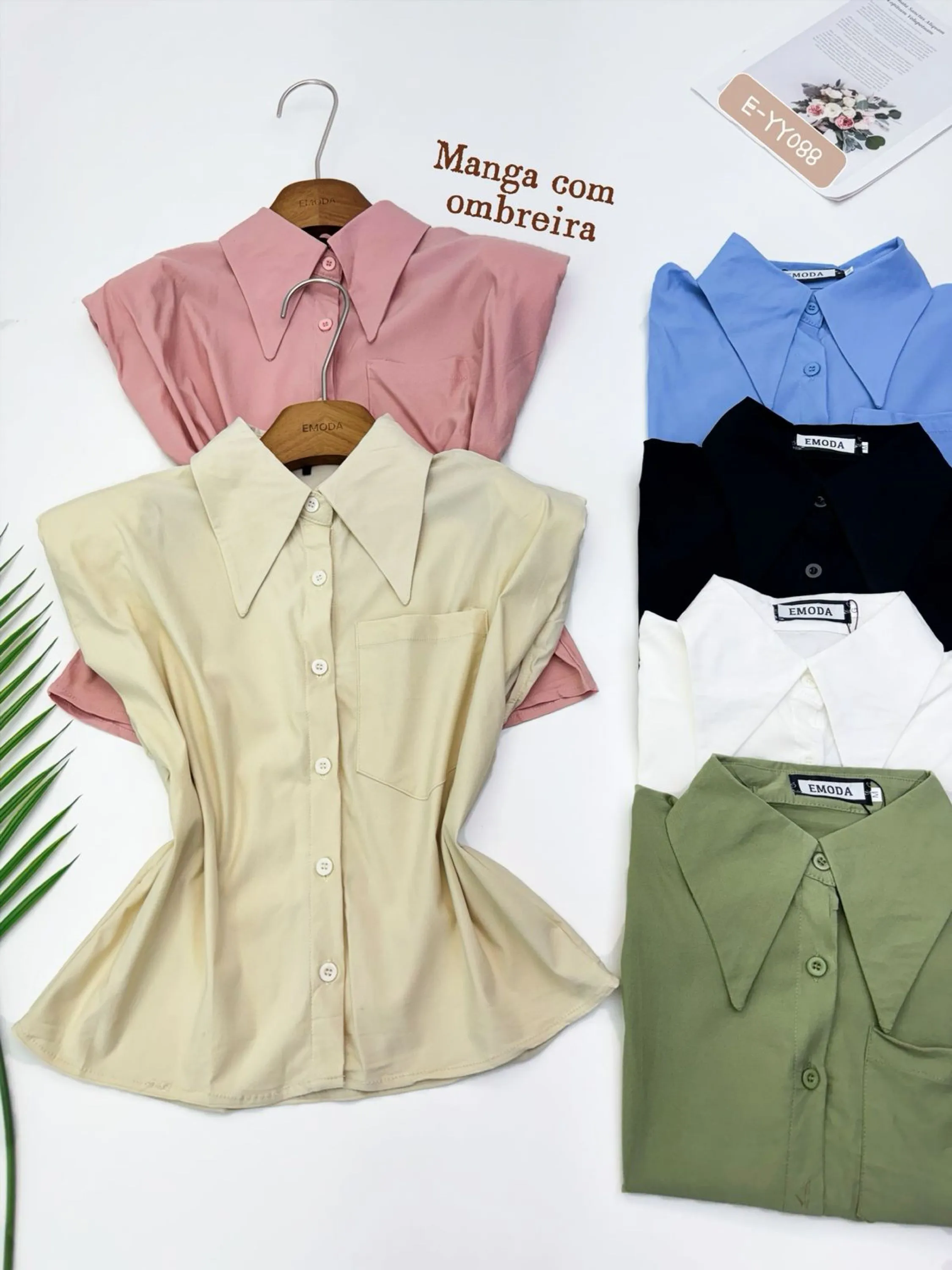 E-YY088. Blusa - M G GG- Cotton Twill elastano