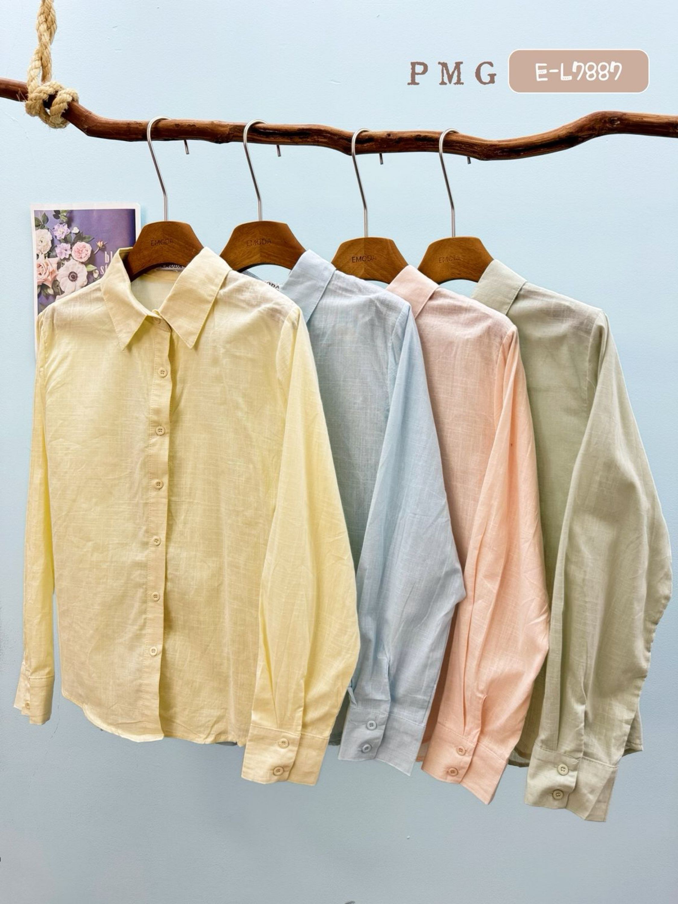 E-L7887 camisa - P M G - linho