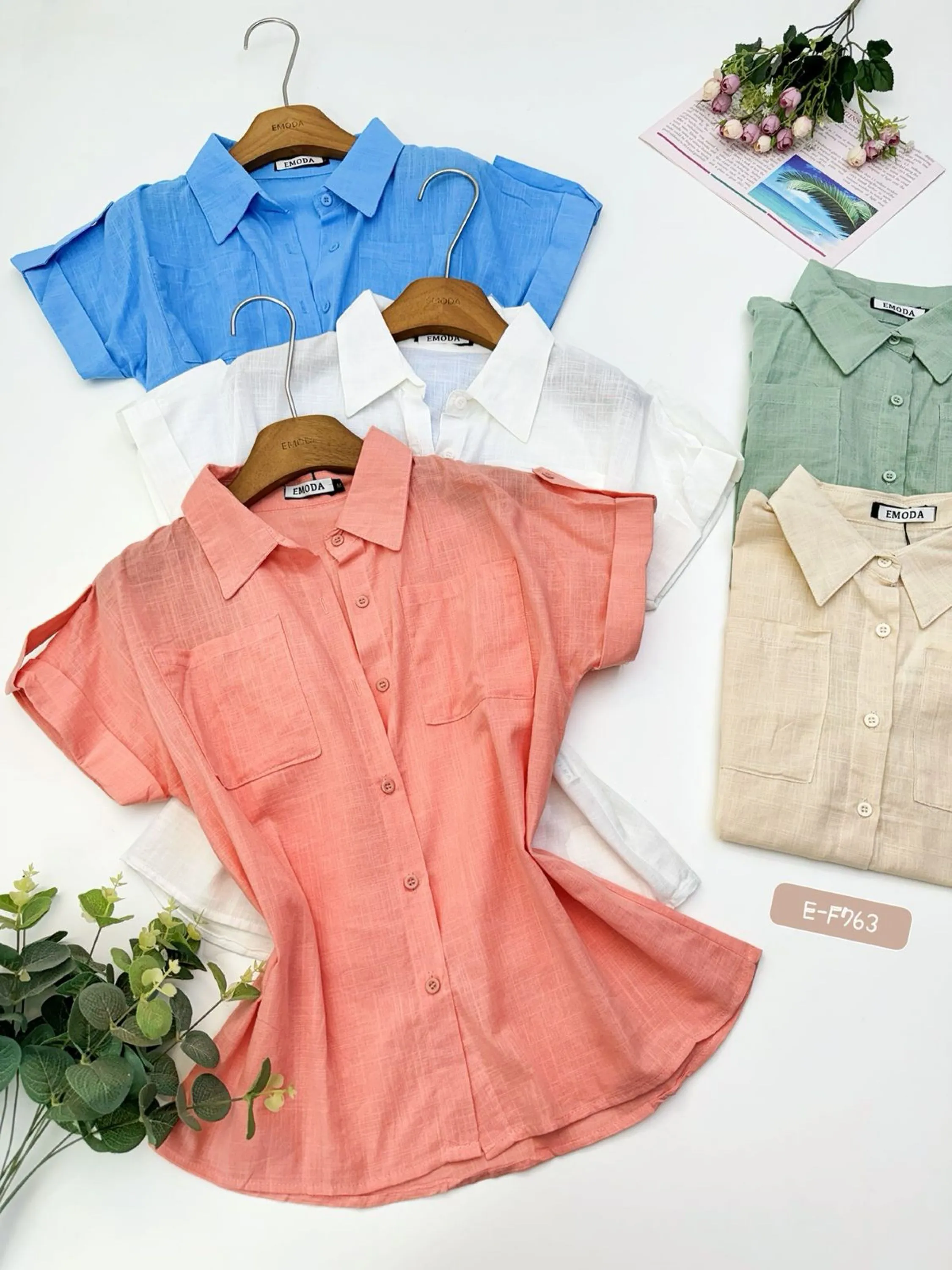 E-F763 Camisa- M G GG - linho