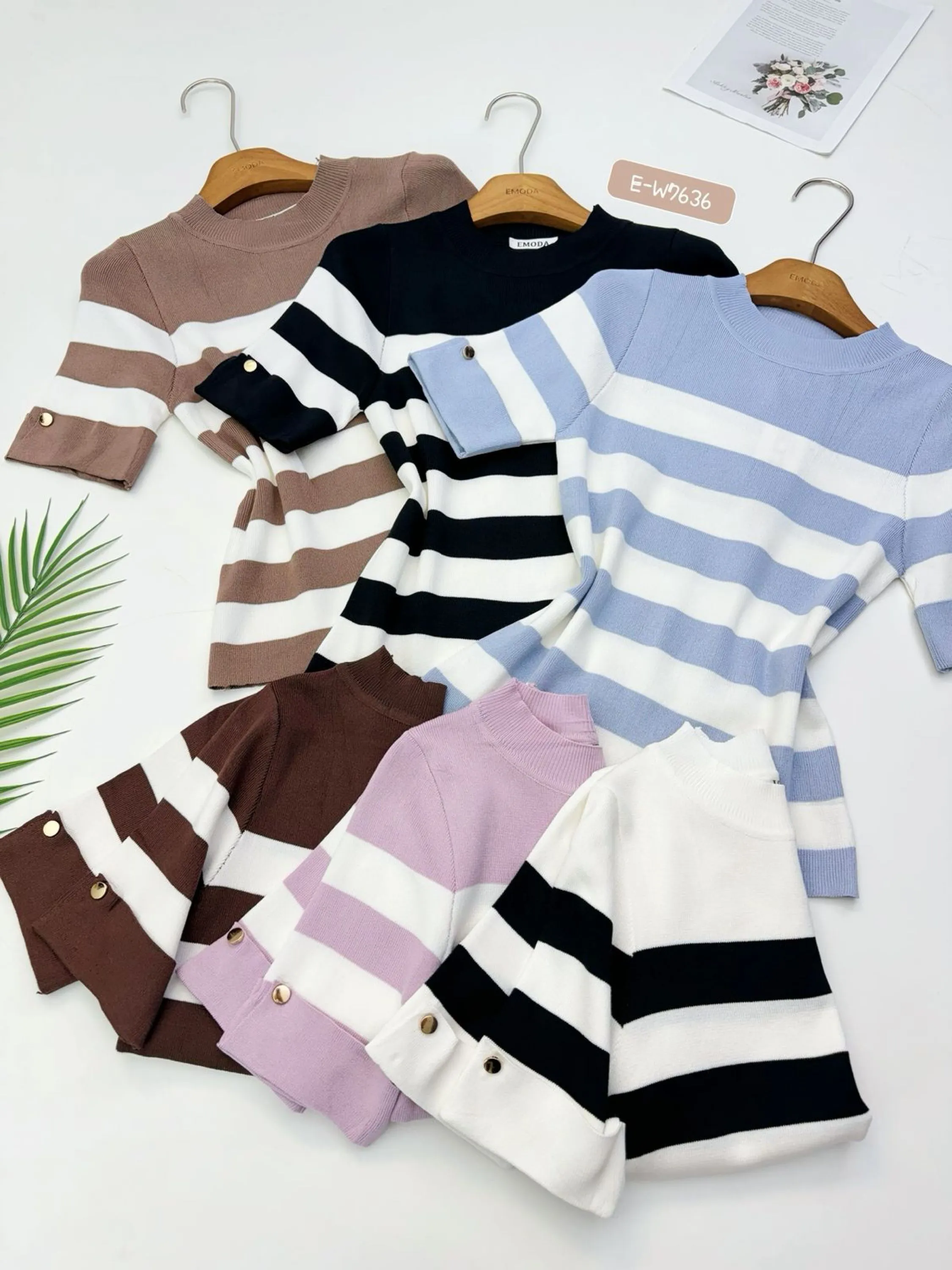 E-W7636 Blusa - P/M. G. GG- Modal tricô