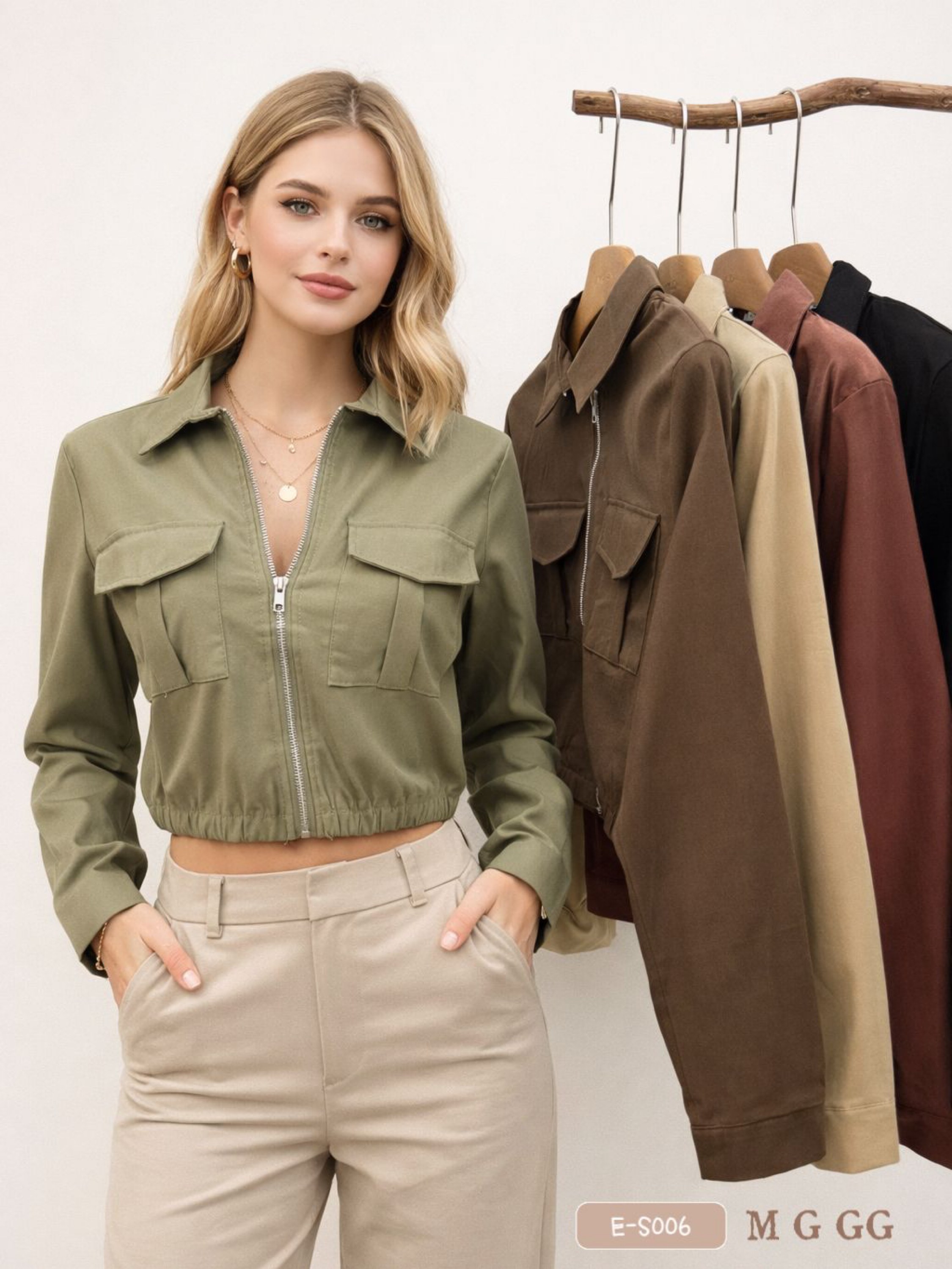 E-S006  Casaco - M G GG - sarja elastano