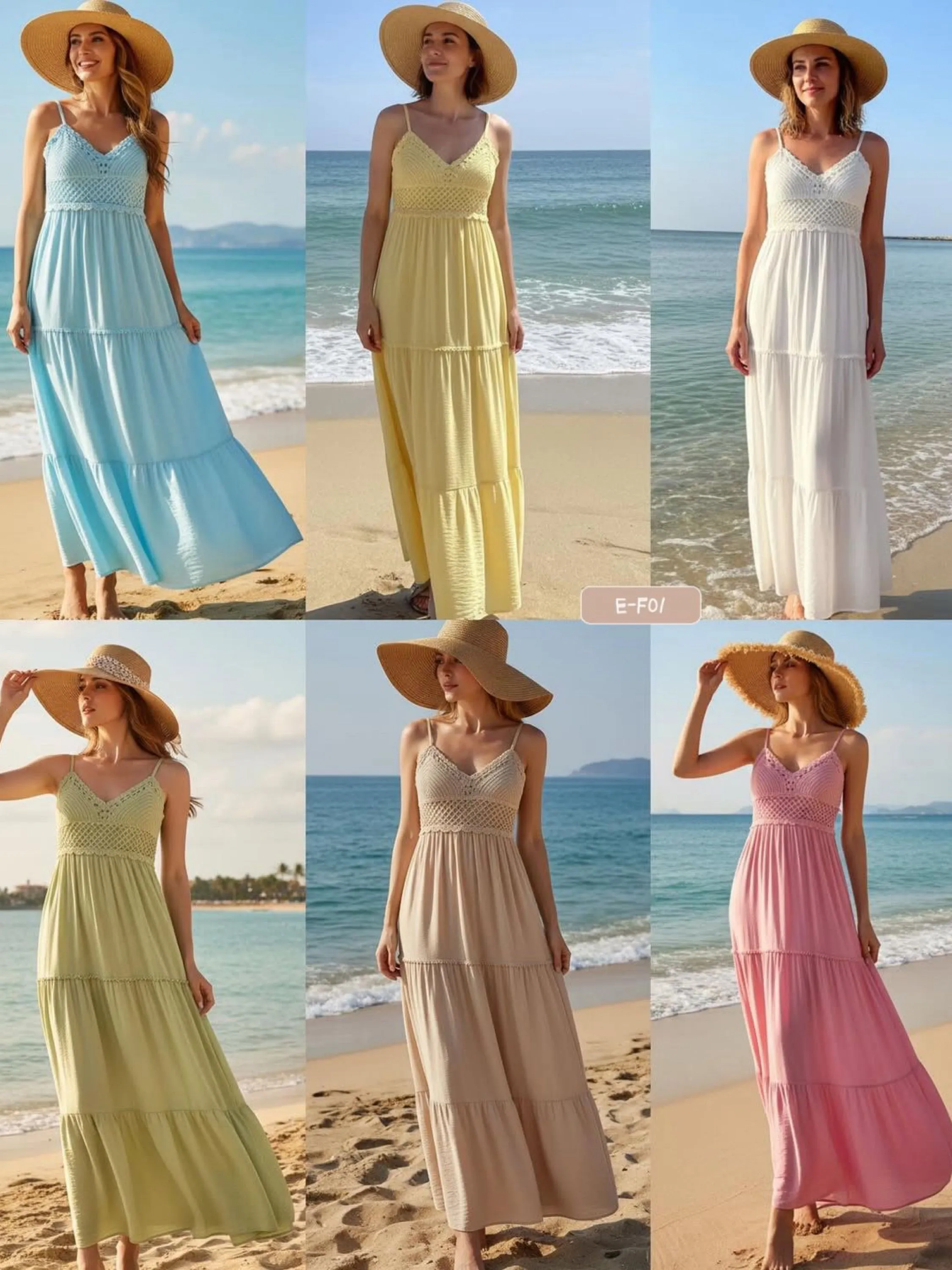 E-F01.  Vestido longo - M G GG - linho macio com bojo