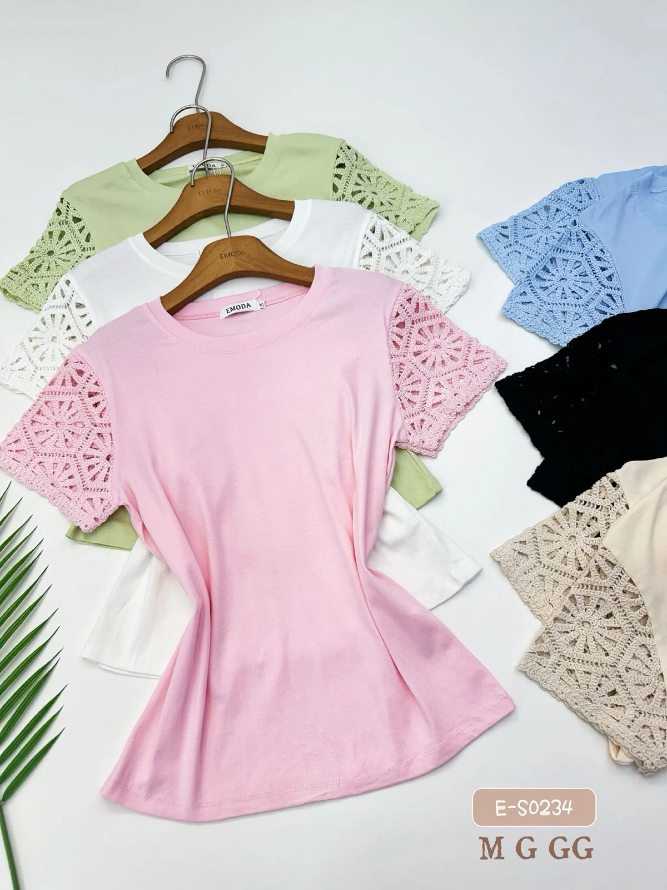 E-S0234 T-shirt - M G GG - algodão bordado