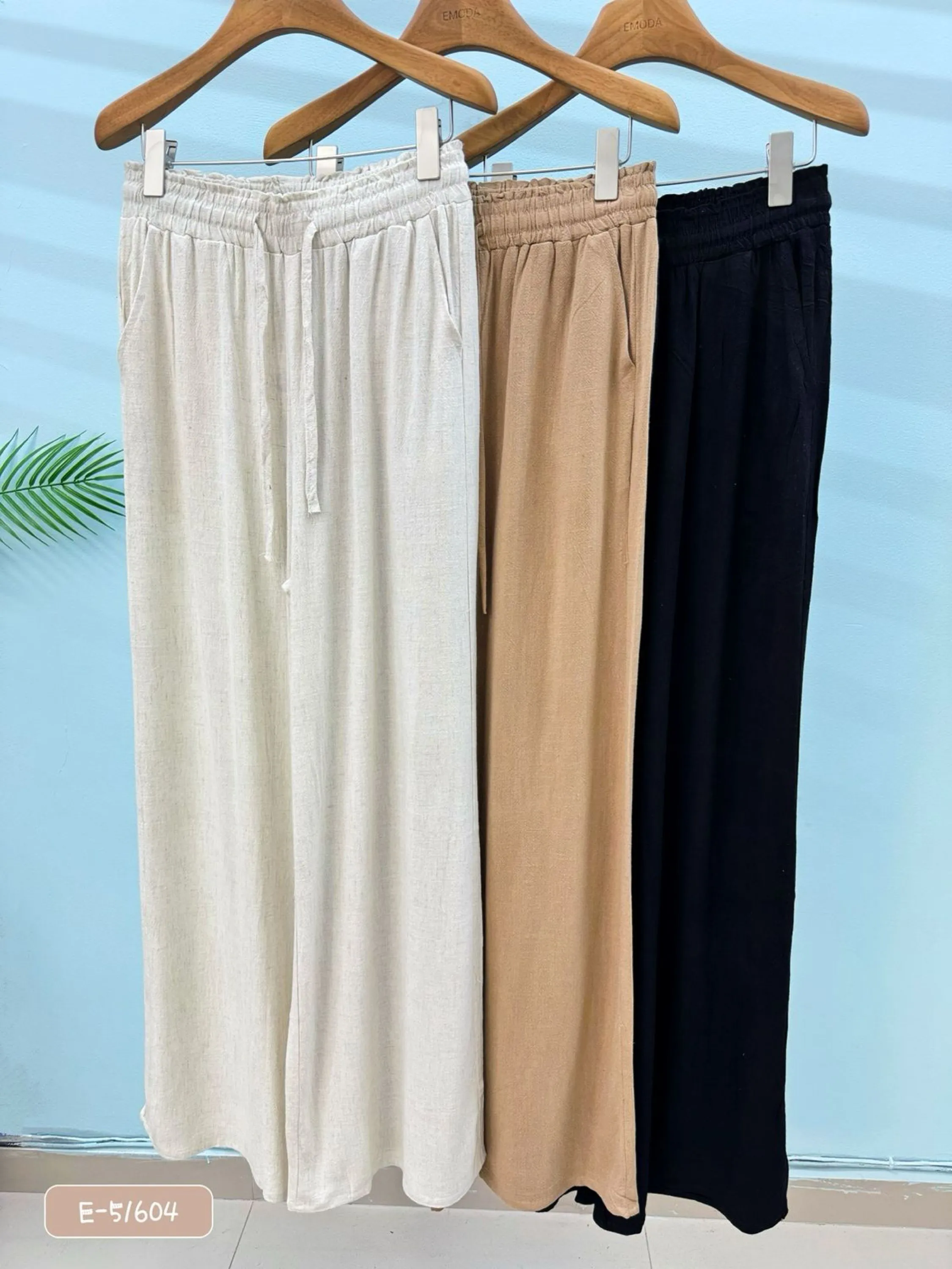 E-51604. Calça pantalona - M G GG - linho