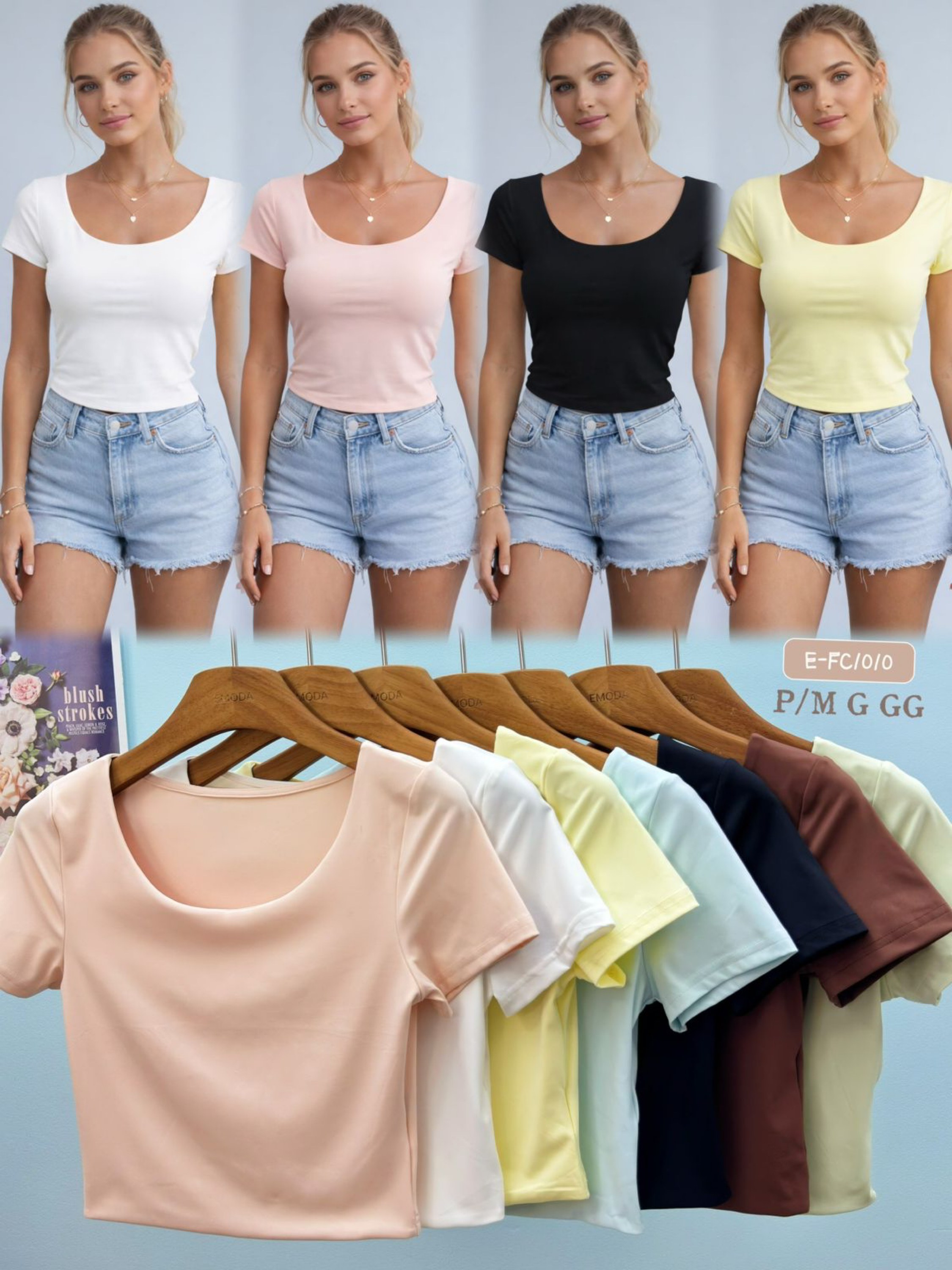 E-FC1010.  Blusa - P/M.  G. GG- Poliamida ( estica )