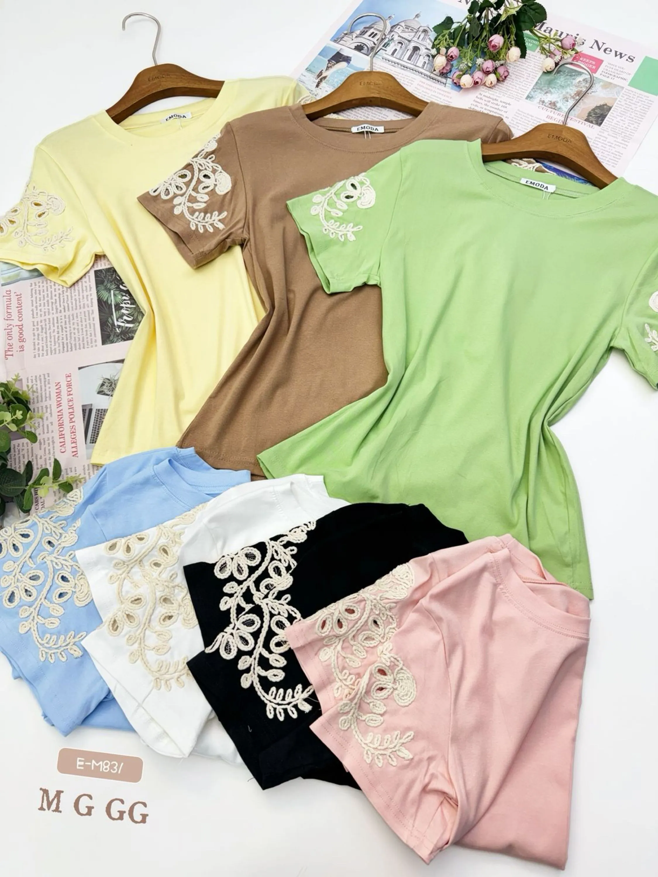 E-M831 T-shirt - M G GG- algodão