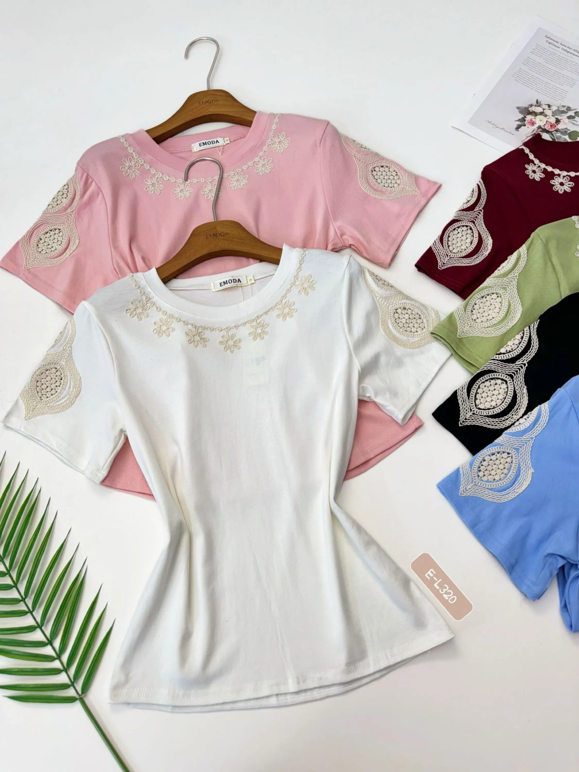 E-L320. T-shirt - P M G GG - algodão bordado  bordado