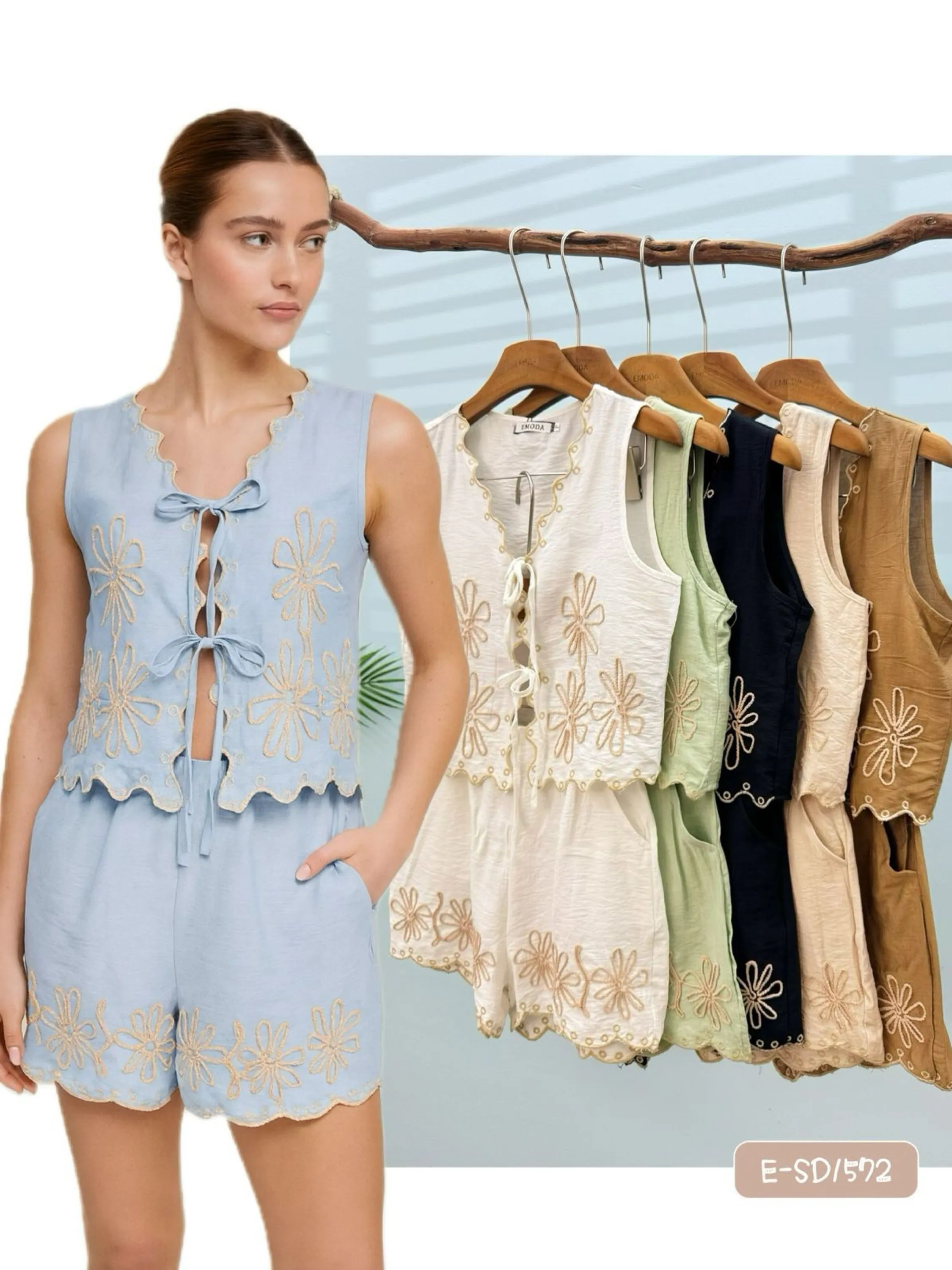 E-SD1572 Conjunto - P M G GG - linho macio